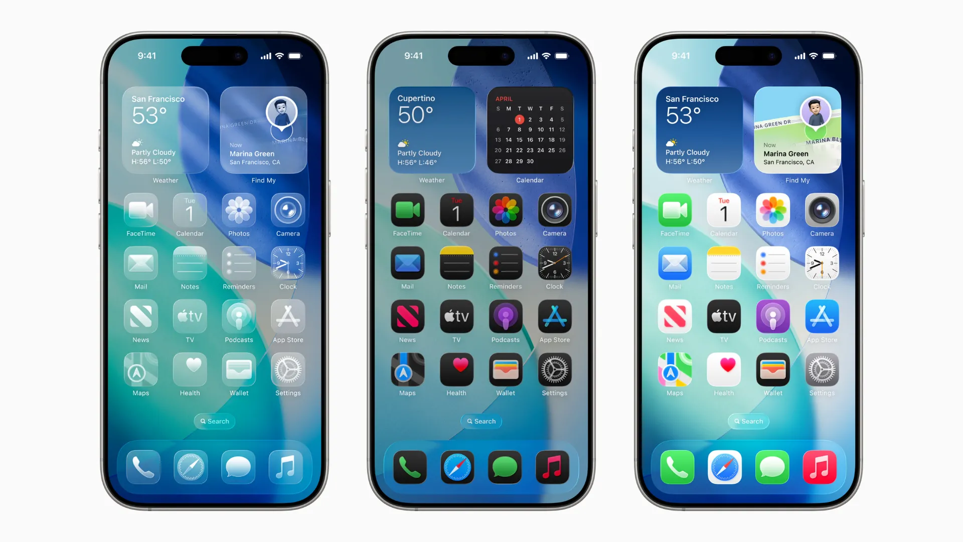 Giao diện iOS 26 với hiệu ứng 'Liquid Glass', minh họa các lớp trong suốt và hiệu ứng thị giác mới.