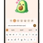 Giao diện tạo nhãn dán tùy chỉnh bằng AI trong Gboard thông qua Pixel Studio trên điện thoại Pixel