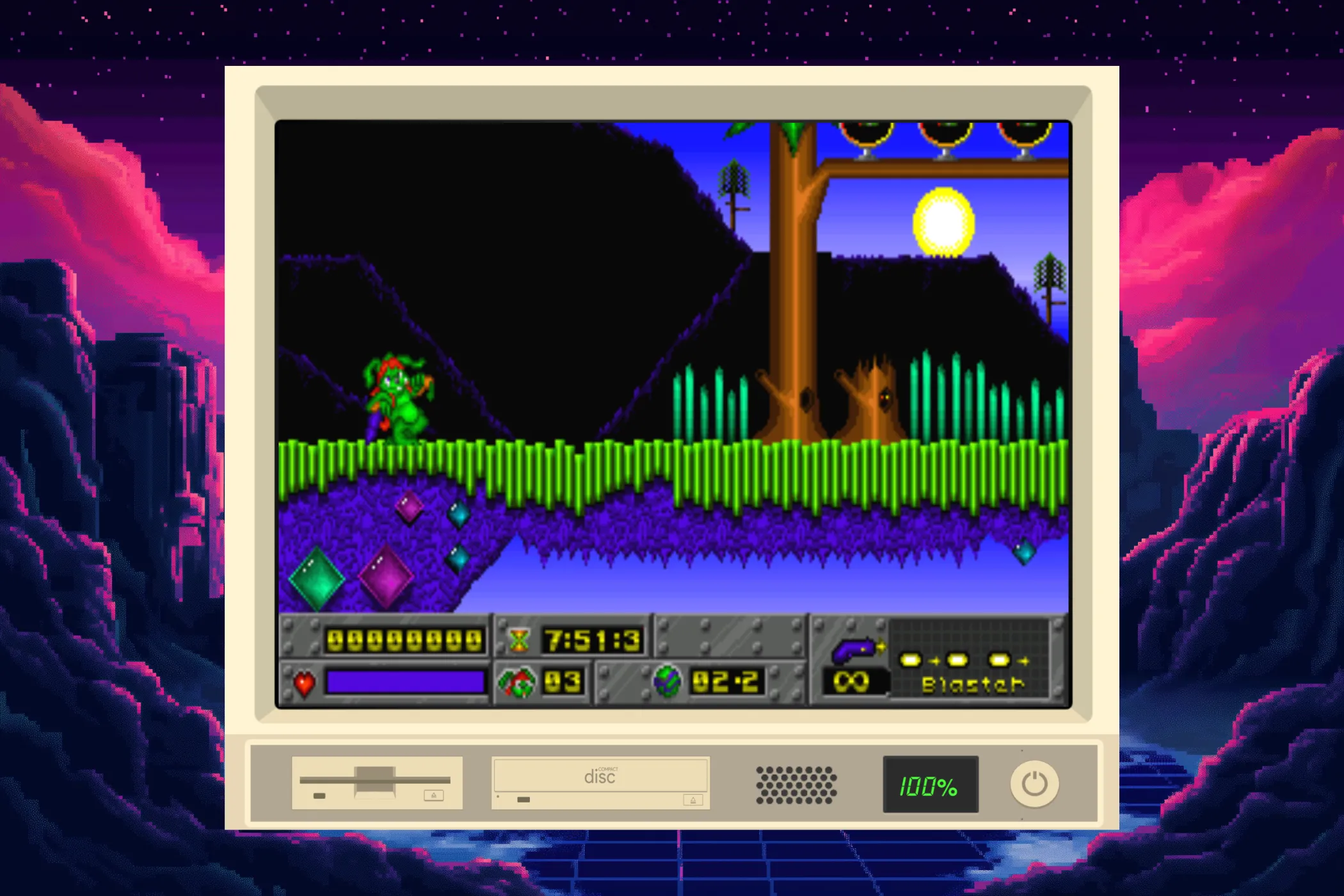 Hình minh họa game Jazz Jackrabbit chạy trên iDOS, gợi nhớ kỷ niệm game DOS xưa.