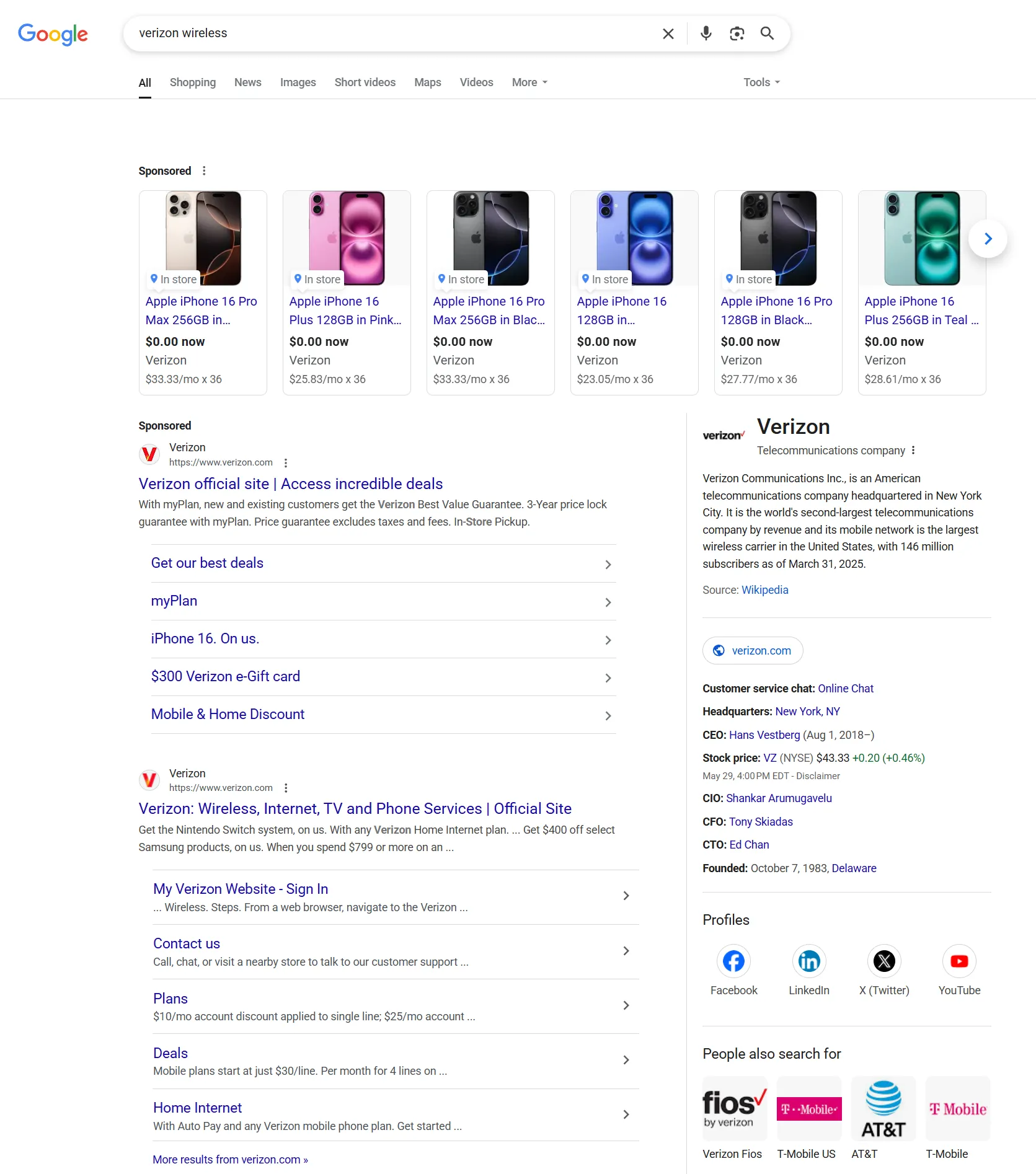 Kết quả tìm kiếm Google hiển thị các liên kết quảng cáo (sponsored links)