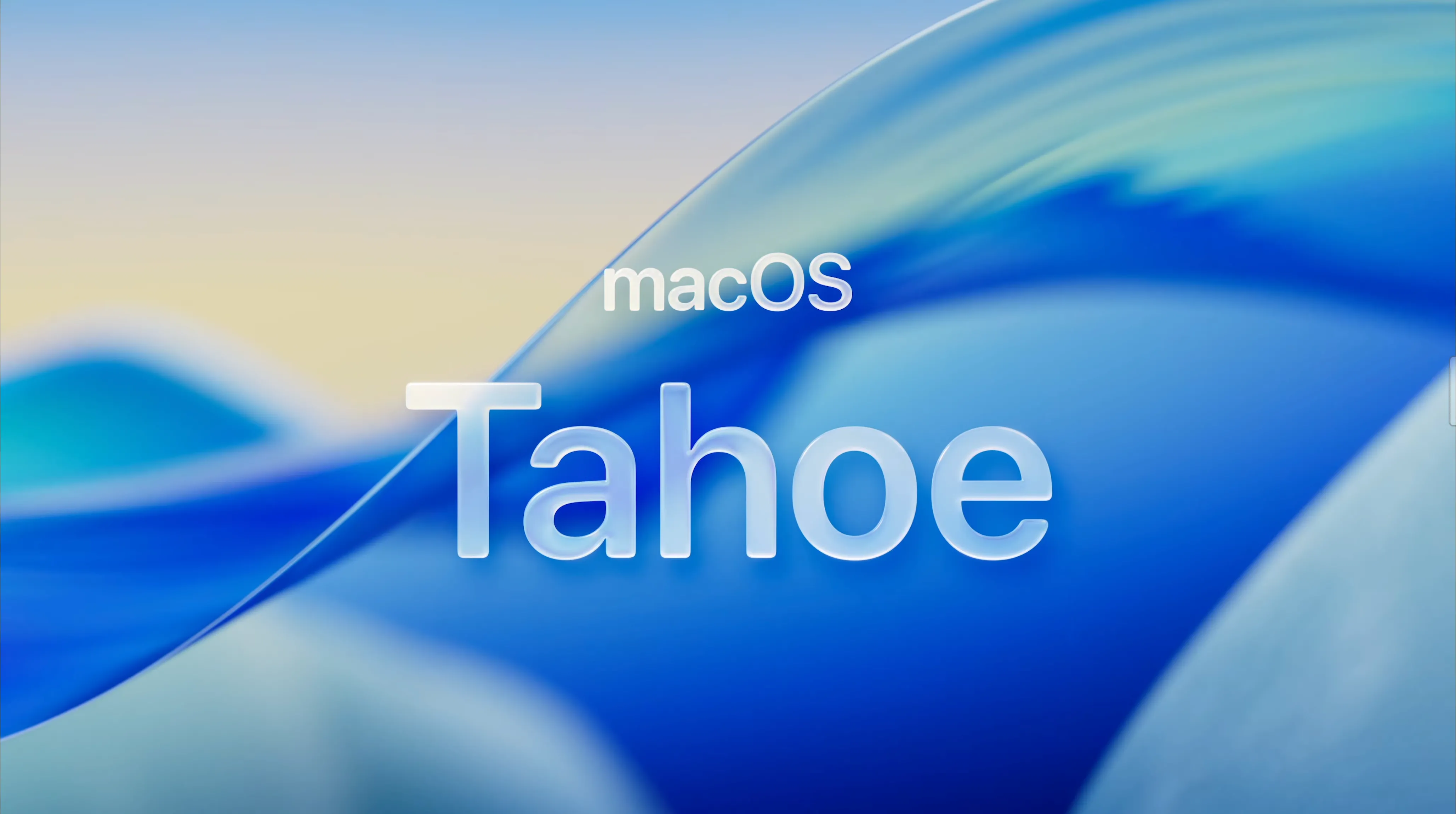 Logo chính thức của macOS 26 Tahoe với phong cách thiết kế Liquid Glass mới.