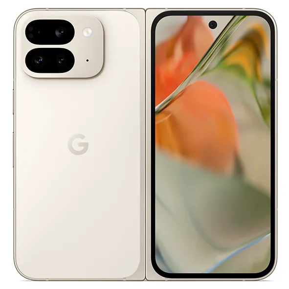 Render chính thức điện thoại gập Google Pixel 9 Pro Fold màu Sứ trên nền trắng