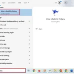 Tìm kiếm Reliability Monitor trong ô tìm kiếm trên menu Start của Windows