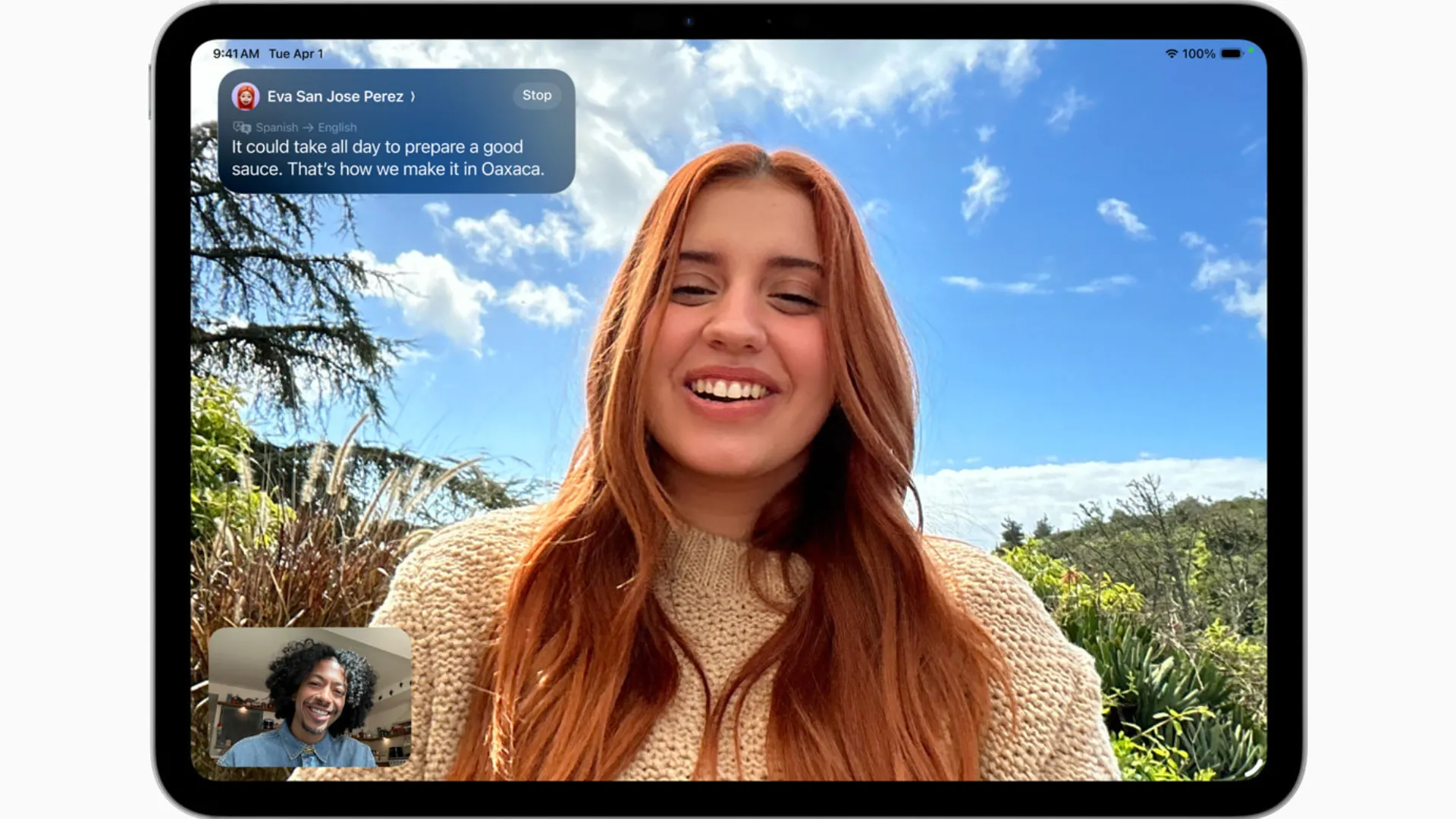 Tính năng Dịch Trực Tiếp hiển thị phụ đề dịch trên ứng dụng FaceTime trong iPadOS 26