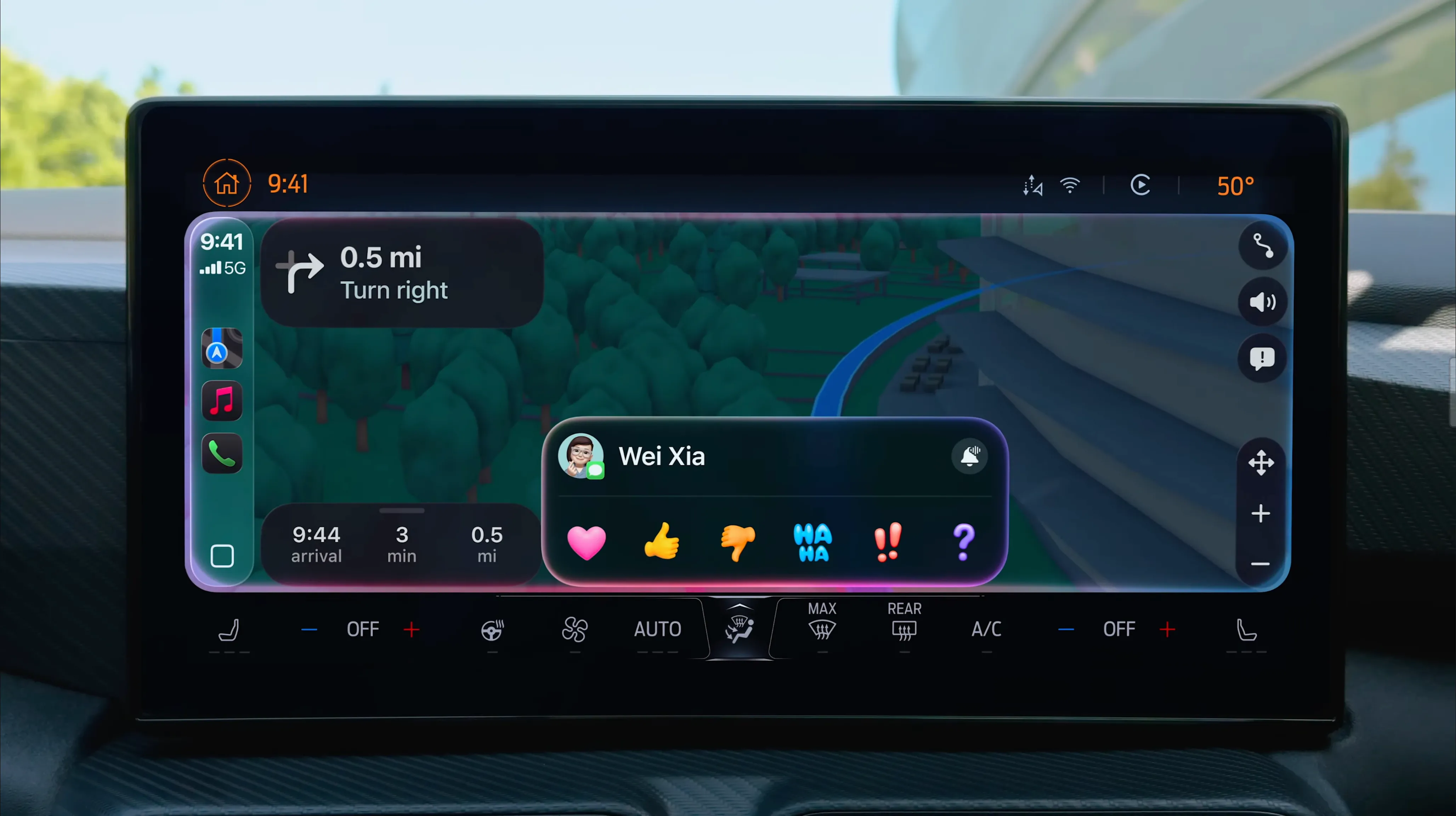 Tính năng Tapbacks trong Tin nhắn trên Apple CarPlay với iOS 26