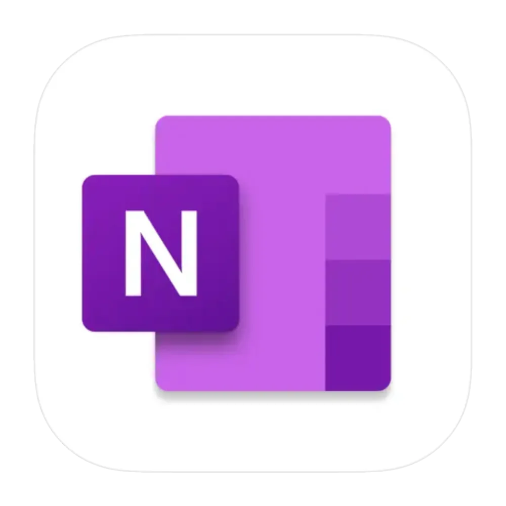 Biểu tượng ứng dụng Microsoft OneNote, đại diện cho một công cụ ghi chú kỹ thuật số mạnh mẽ và đáng tin cậy.