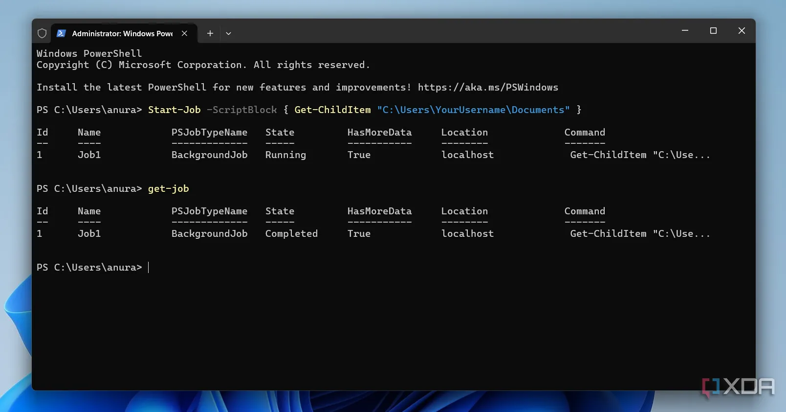 Chạy các tác vụ PowerShell dài trong nền bằng lệnh Start-PSJob