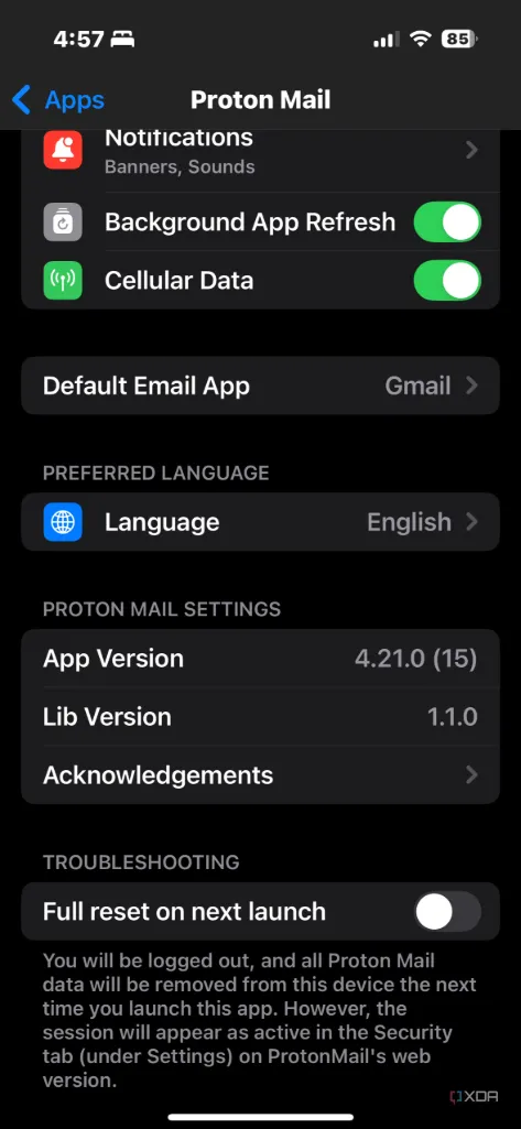 Chọn Proton Mail làm ứng dụng email mặc định trên iPhone
