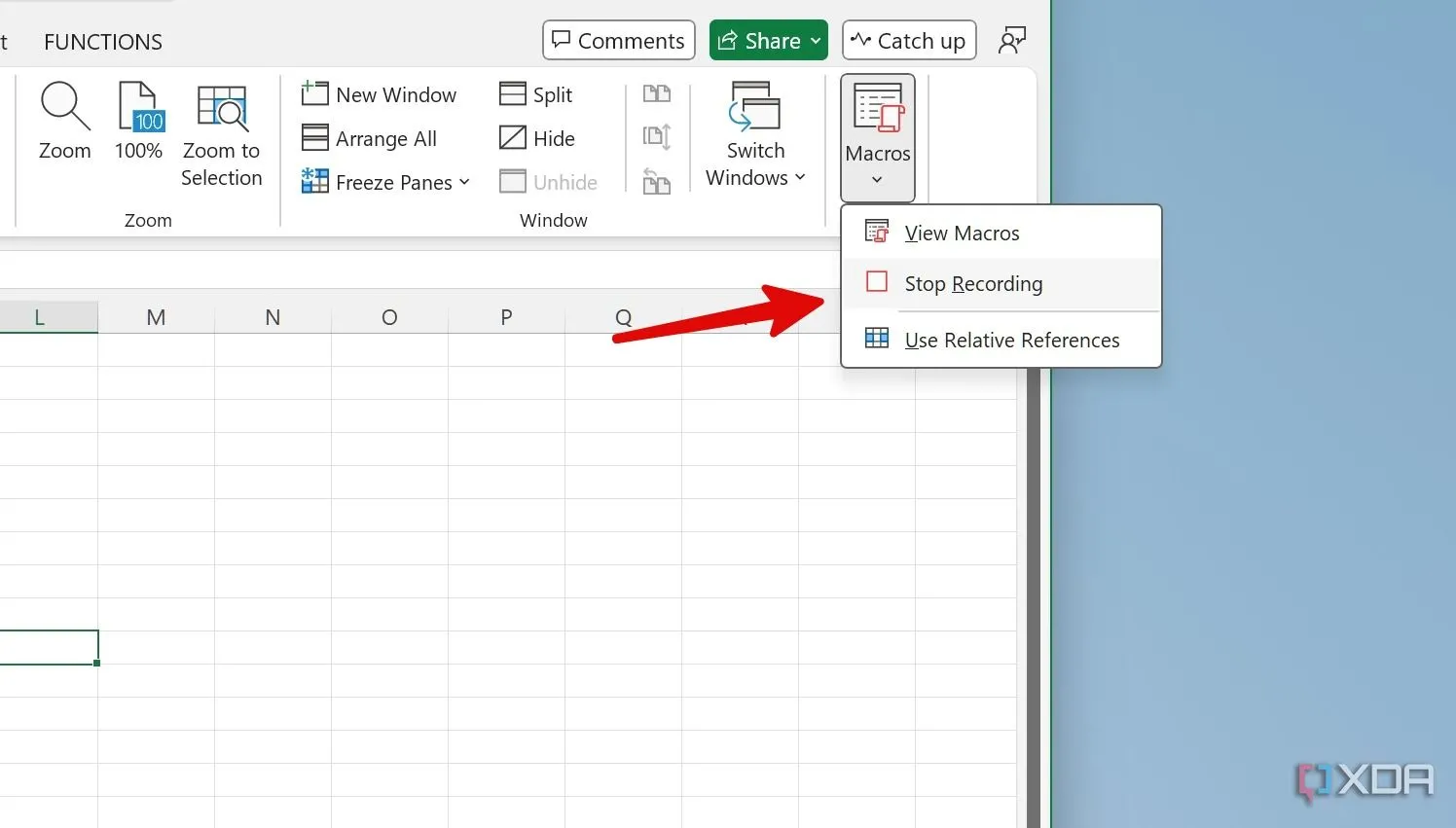 Dừng ghi Macro sau khi hoàn tất các bước tạo tin nhắn bí mật trong Excel
