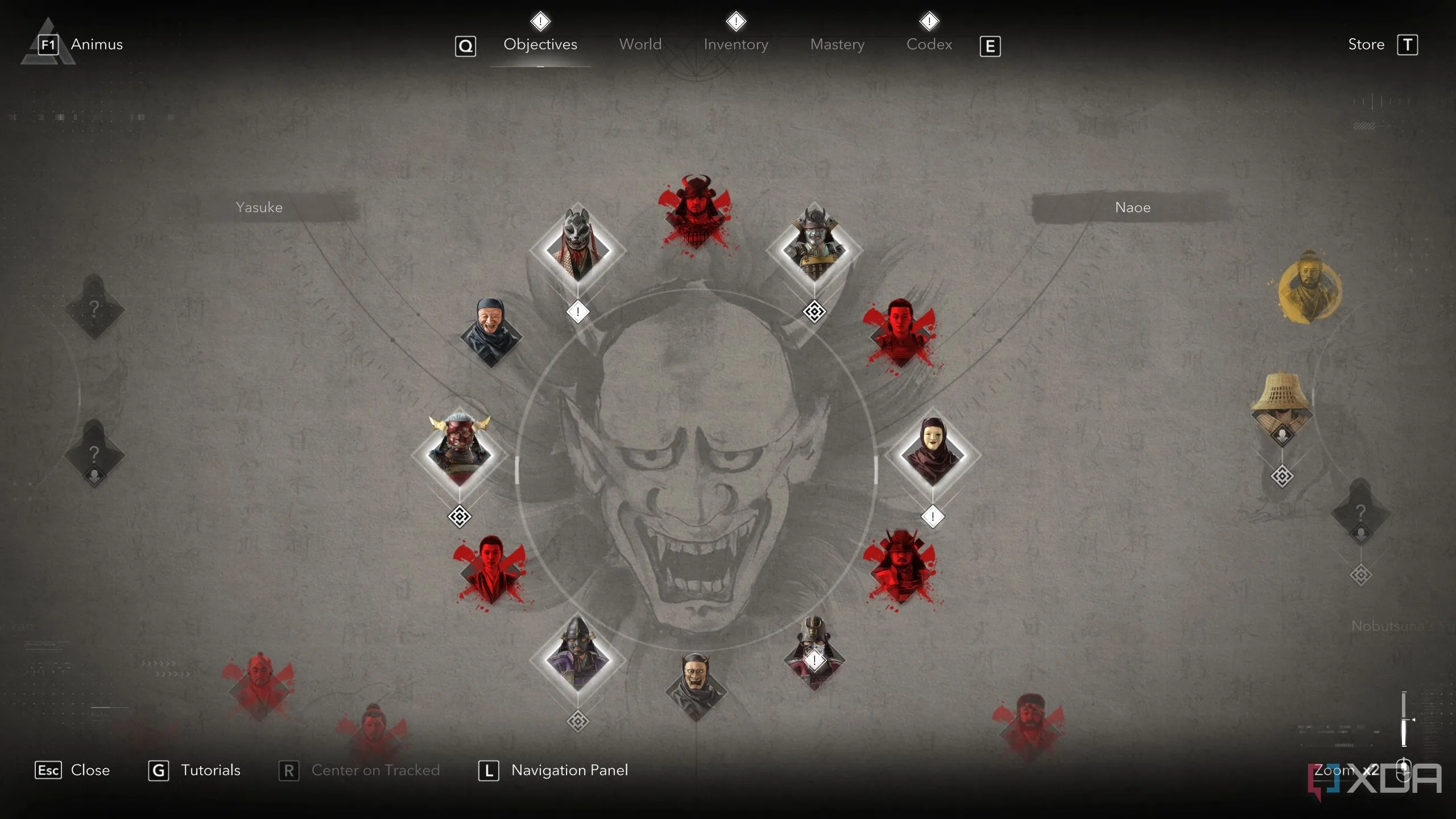 Giao diện bảng nhiệm vụ chi tiết giúp người chơi dễ dàng theo dõi tiến độ trong Assassin's Creed Shadows