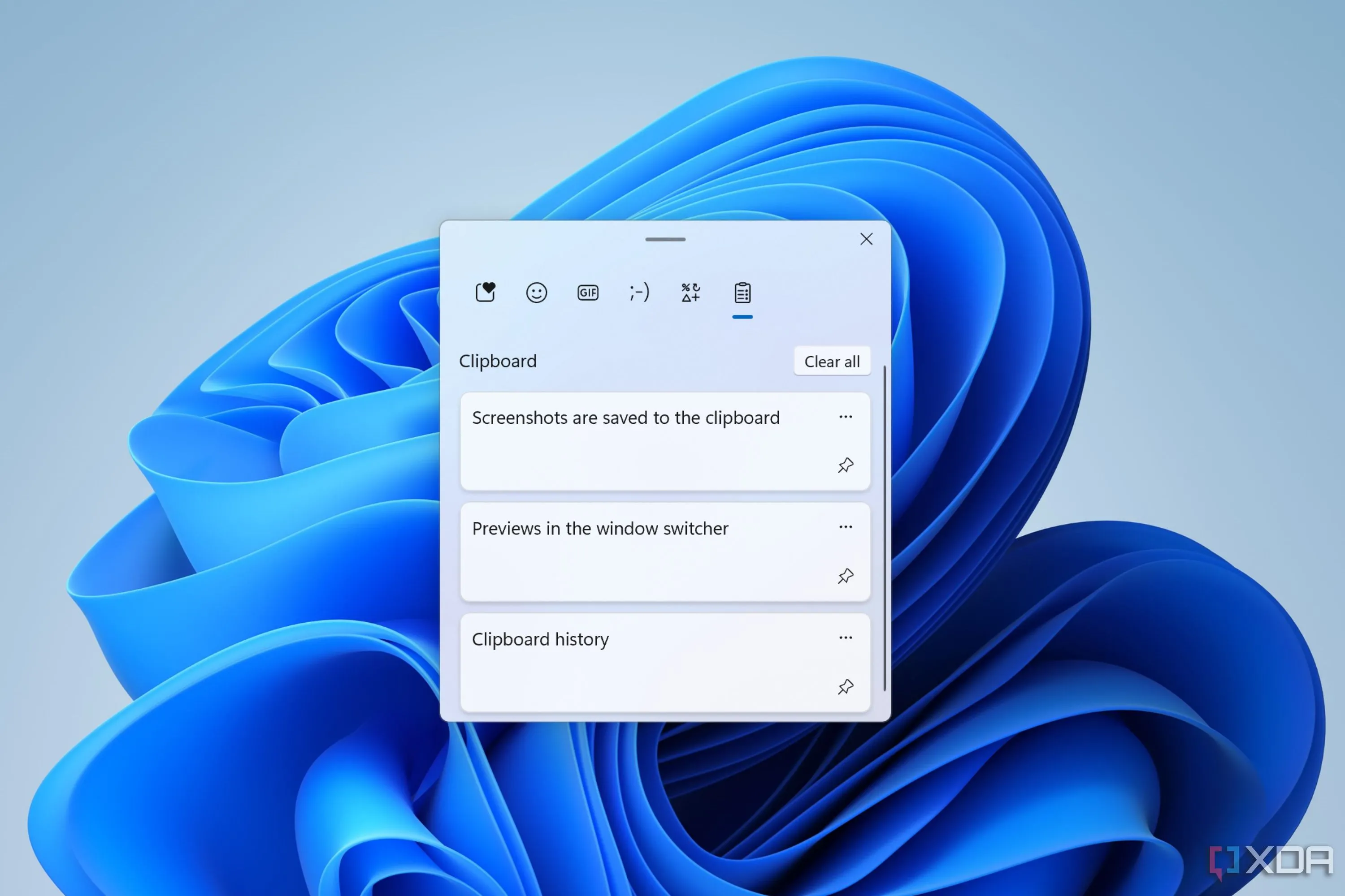 Giao diện lịch sử Clipboard tích hợp trên Windows 11