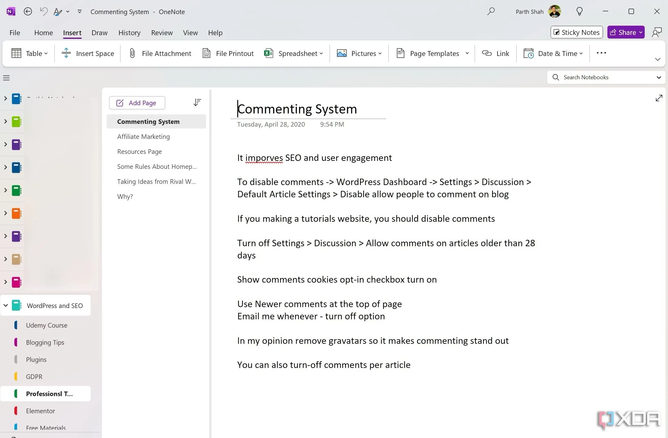 Giao diện OneNote đơn giản, trực quan và dễ sử dụng, minh chứng cho uy tín và độ tin cậy lâu năm của ứng dụng.