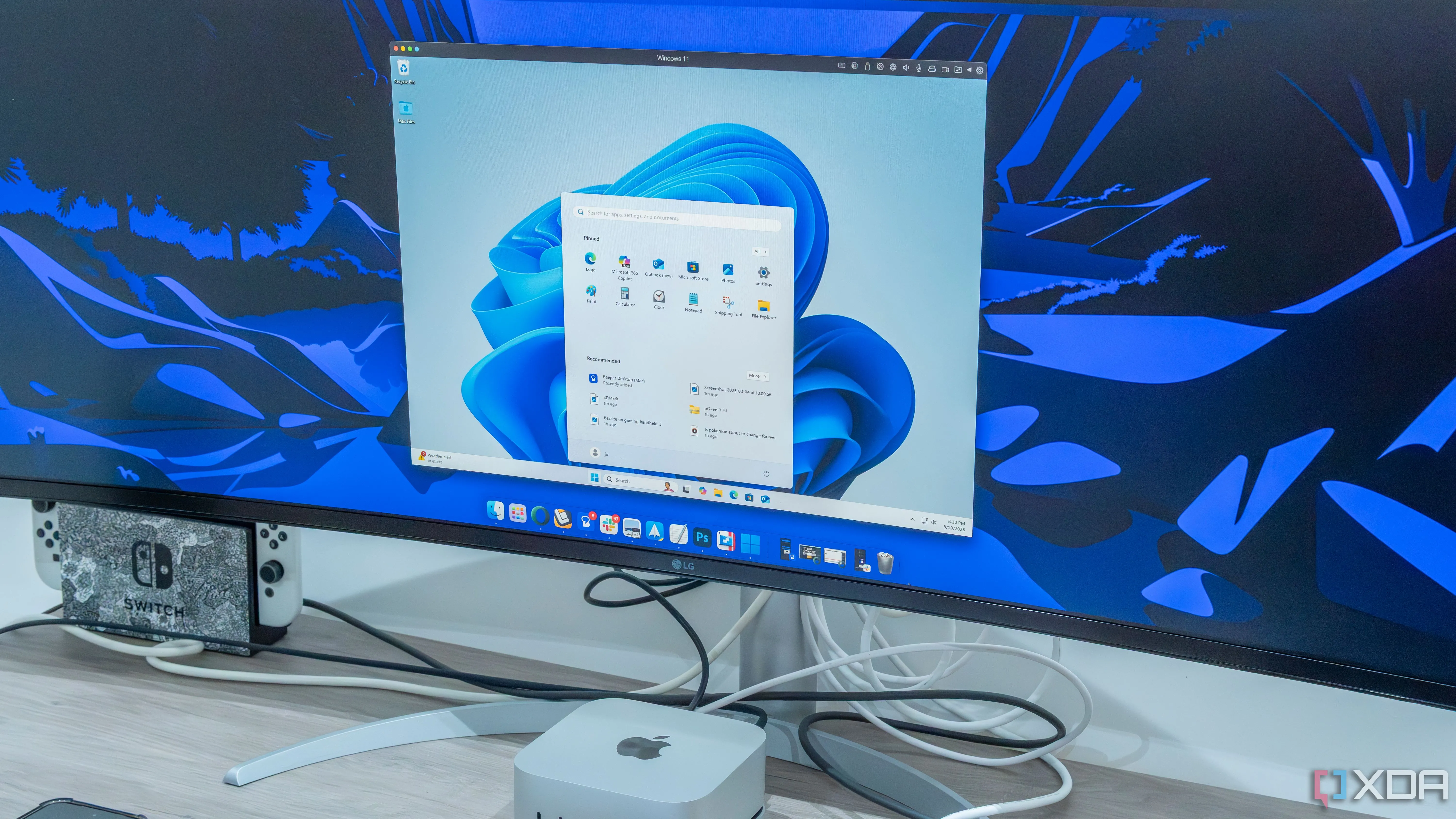 Giao diện Parallels Desktop chạy Windows trên Mac Mini