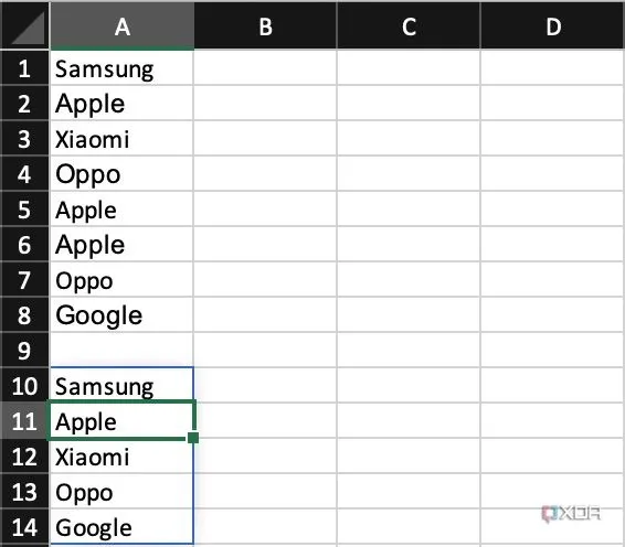 Loại bỏ dữ liệu trùng lặp nhanh chóng bằng hàm UNIQUE trong Excel