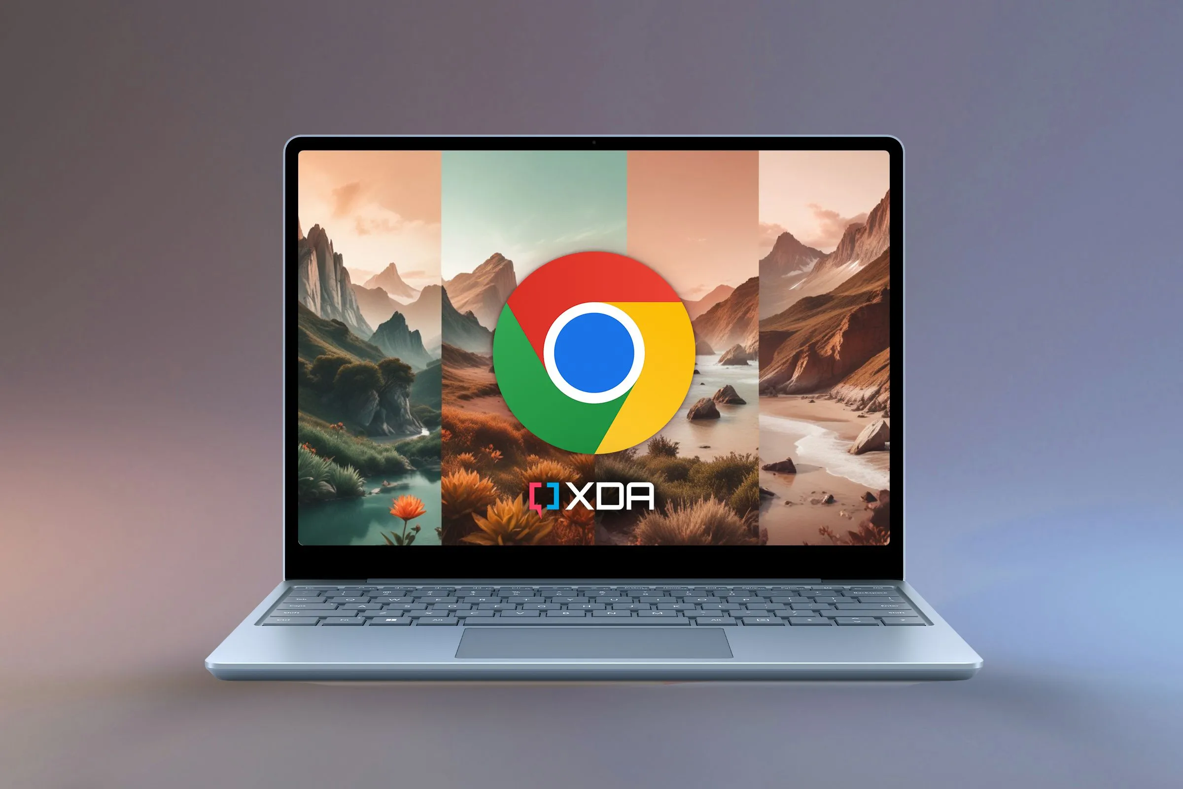 Màn hình laptop hiển thị các tiện ích mở rộng và tùy biến giao diện trình duyệt Chrome.