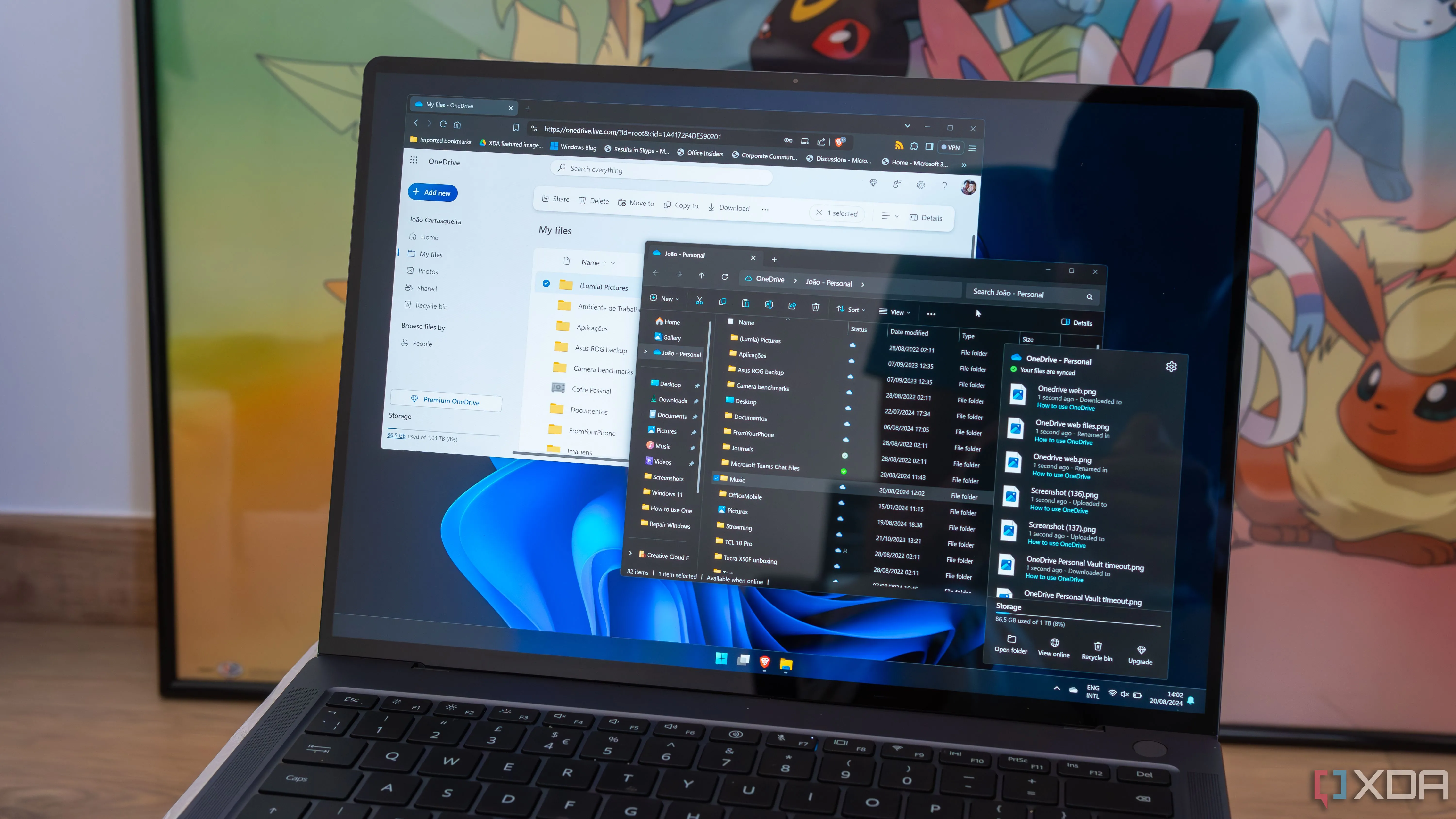 Màn hình máy tính Windows 11 hiển thị giao diện OneDrive, minh họa việc sao lưu Registry lên đám mây.