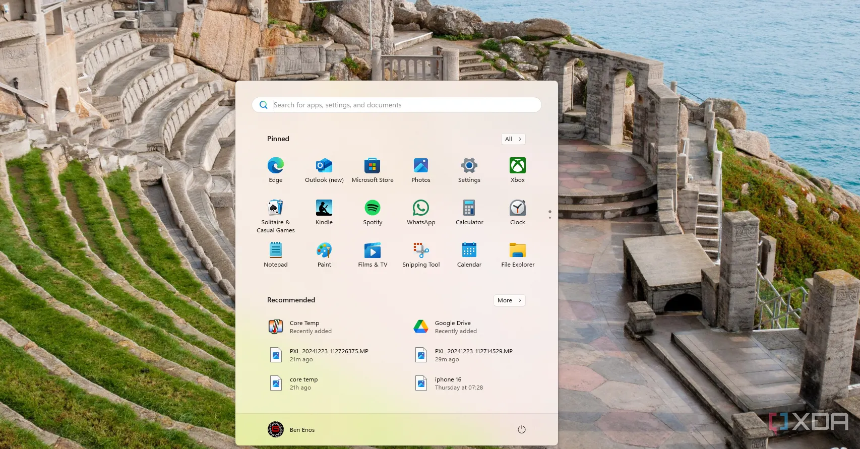 Menu Start của Windows 11, cho thấy sự tích hợp hạn chế của bộ ứng dụng văn phòng mã nguồn mở so với Microsoft Office trong hệ sinh thái Windows