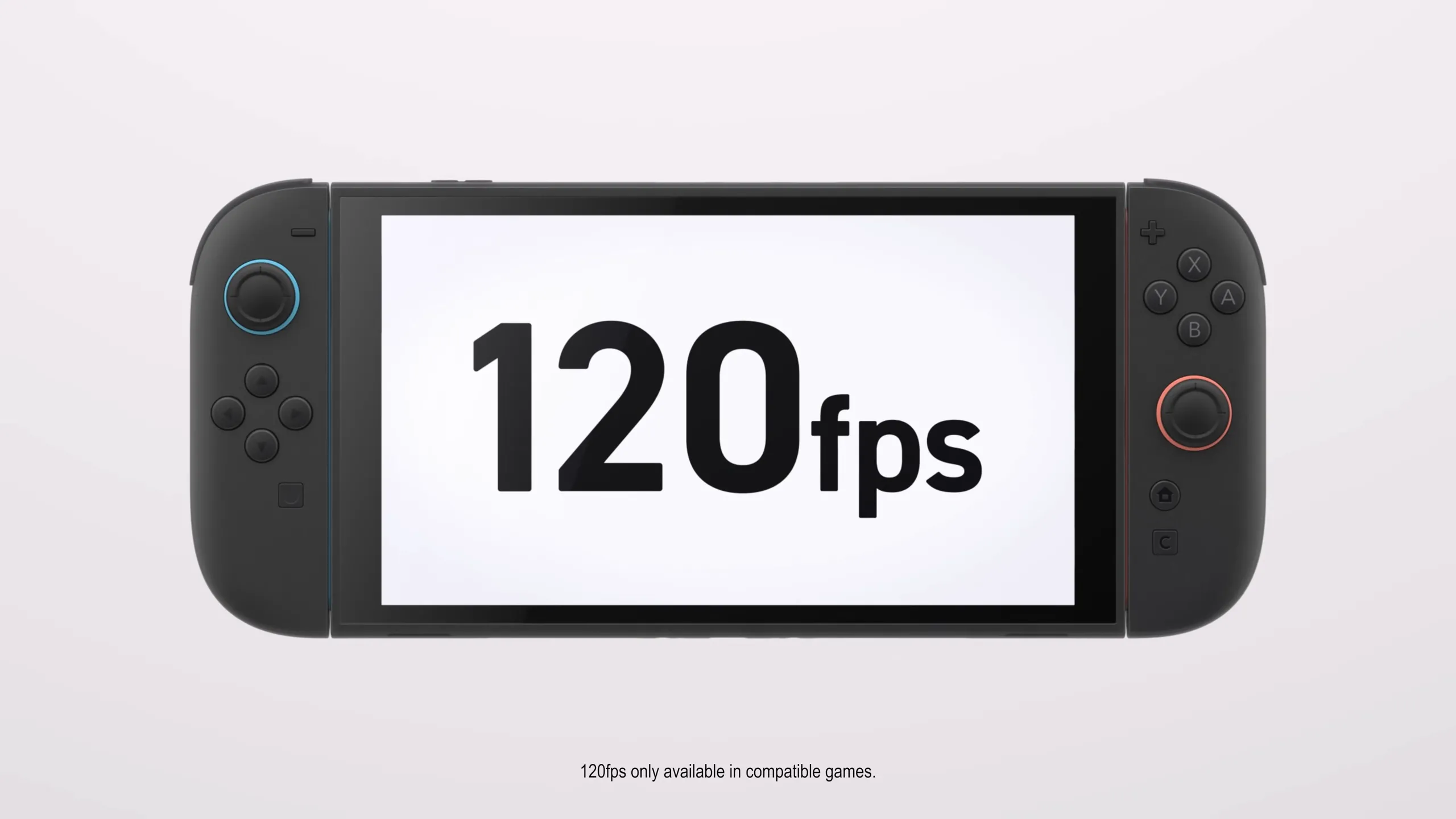Nintendo Switch 2 hiển thị tốc độ khung hình 120 FPS, minh họa trải nghiệm chơi game mượt mà hơn.