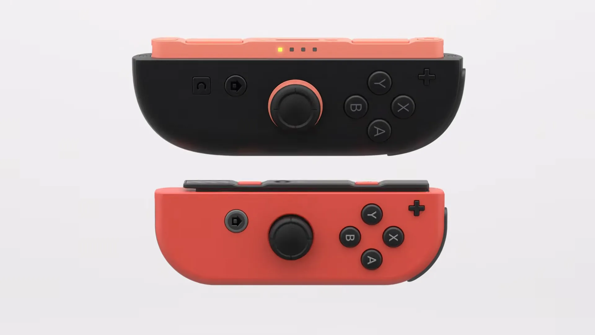 So sánh tay cầm Joy-Con của Nintendo Switch và Joy-Con 2 của Switch 2, cho thấy các cải tiến về thiết kế.