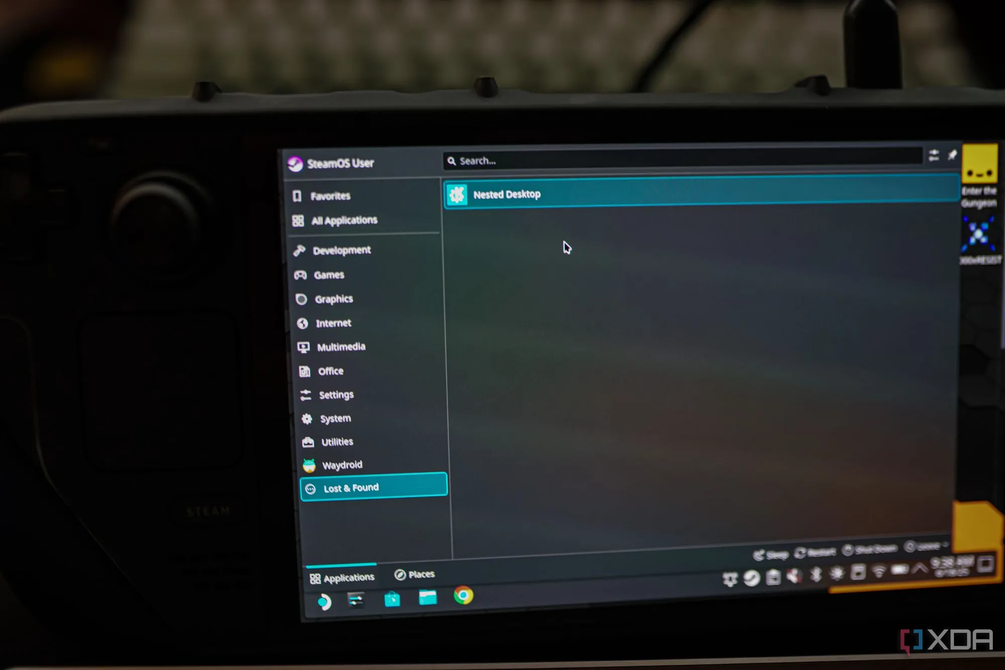 Steam Deck hiển thị giao diện Android TV sau khi cài đặt Waydroid qua Nested Desktop