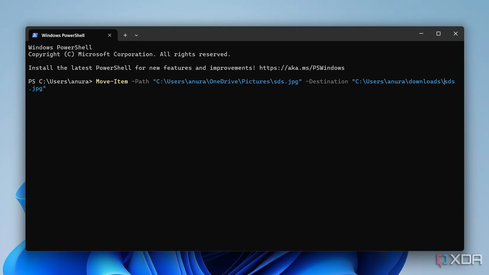 Sử dụng lệnh Move-Item trong PowerShell để di chuyển tệp và thư mục