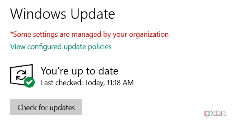 Thông báo lỗi "Some settings are managed by your organization" trong cài đặt Windows