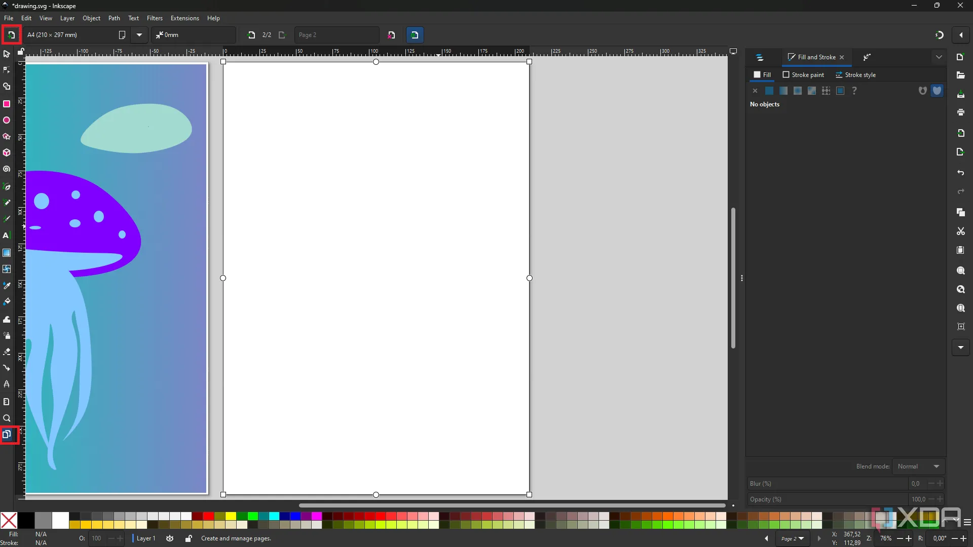 Tính năng hỗ trợ đa trang trong Inkscape cho phép quản lý nhiều bản vẽ hoặc trang tài liệu trong một tệp duy nhất.