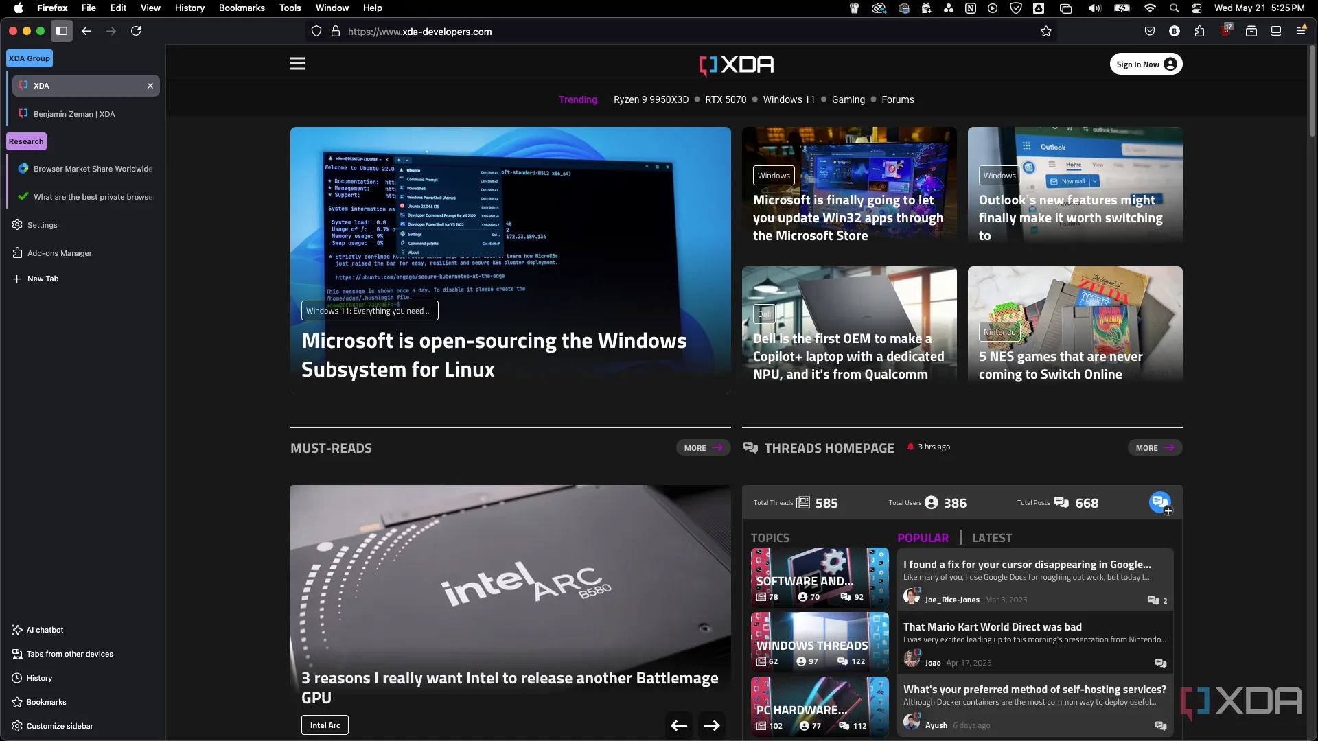 Tính năng nhóm tab (tab grouping) trong trình duyệt Firefox, tương tự với các tính năng quản lý tab tiên tiến có trong Thorium.
