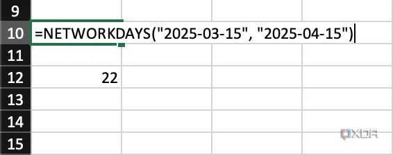 Tính toán ngày làm việc hiệu quả với hàm NETWORKDAYS trong Excel