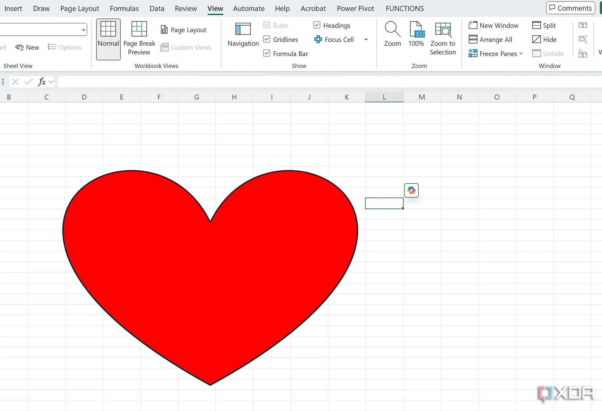 Trái tim lãng mạn và thông điệp ẩn được tạo bằng Macro Excel