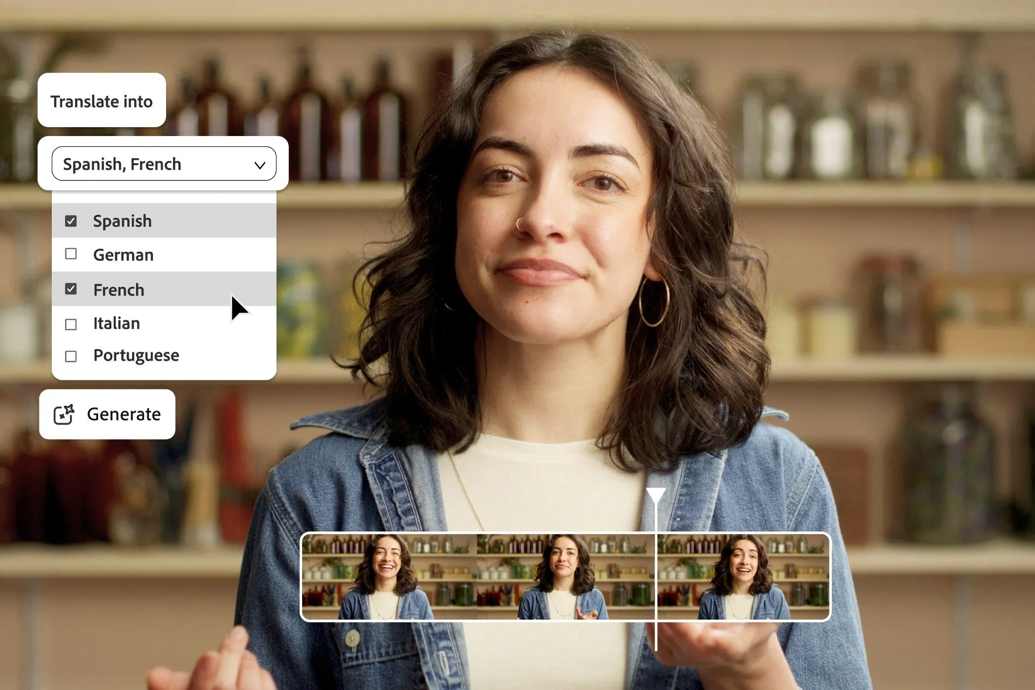 Adobe Firefly dịch ngôn ngữ video