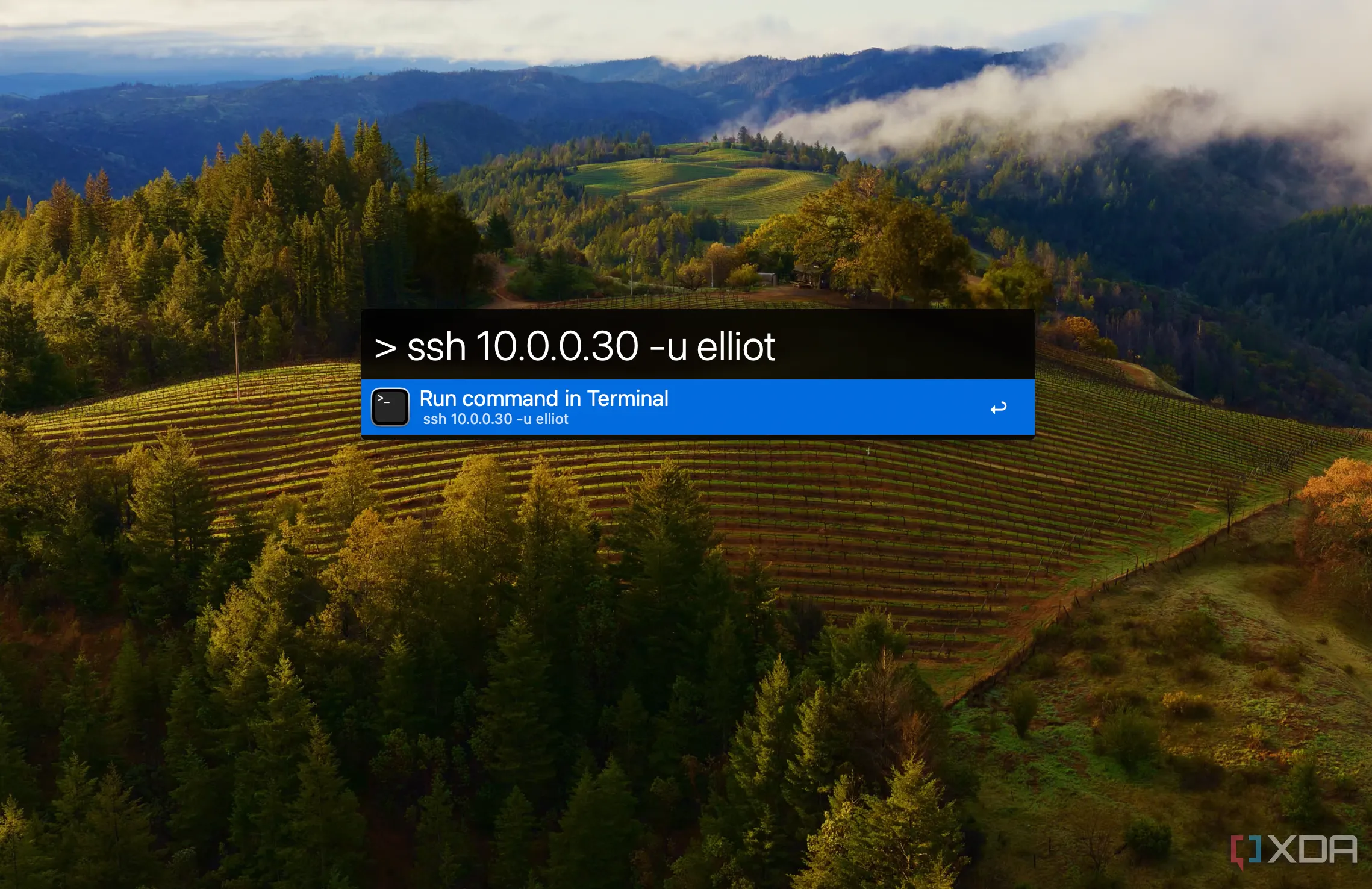 Alfred thực hiện lệnh Terminal để kết nối SSH nhanh chóng