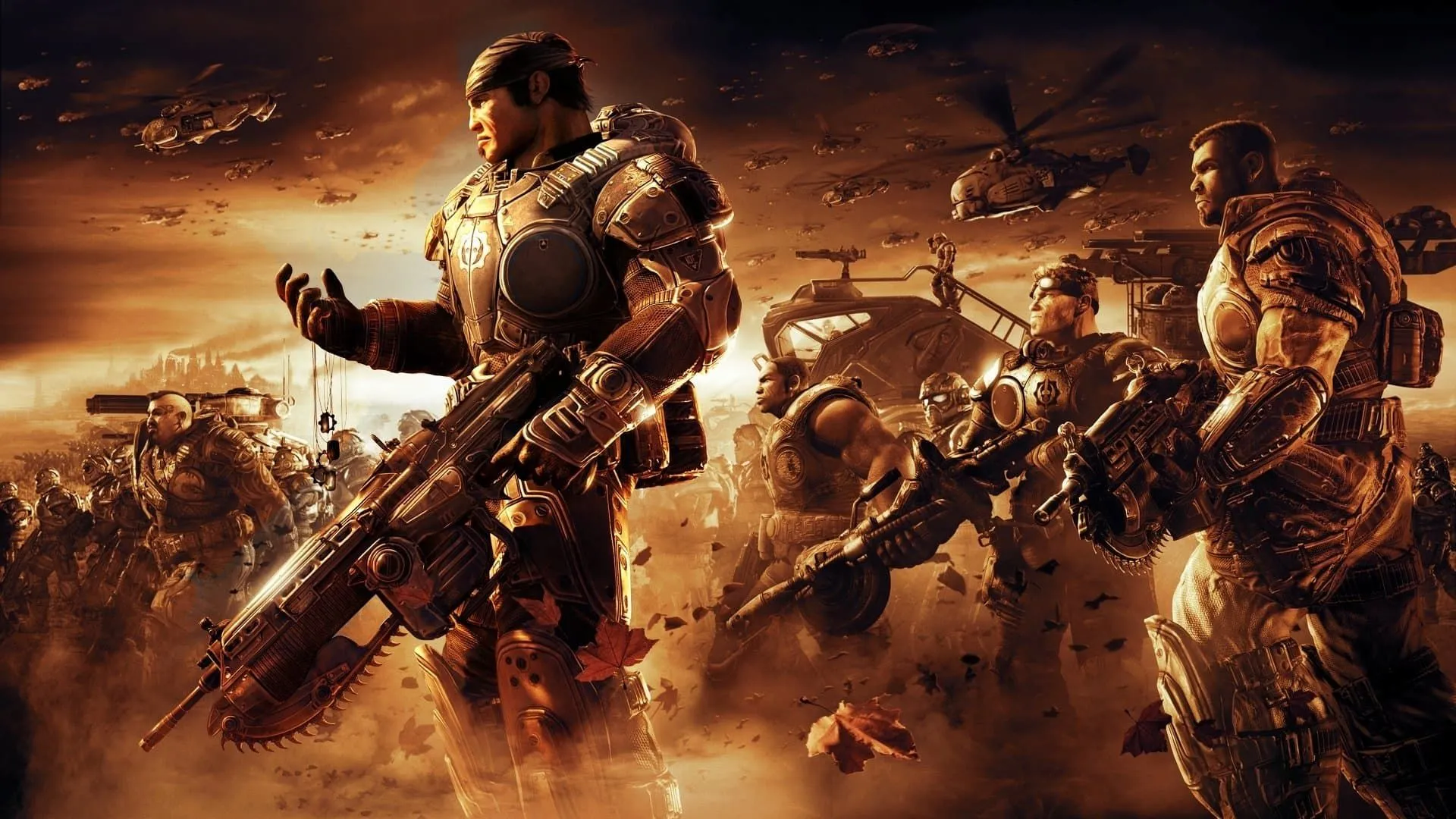 Ảnh bìa của tựa game Gears of War 2, một phần của bộ sưu tập Gears of War Collection