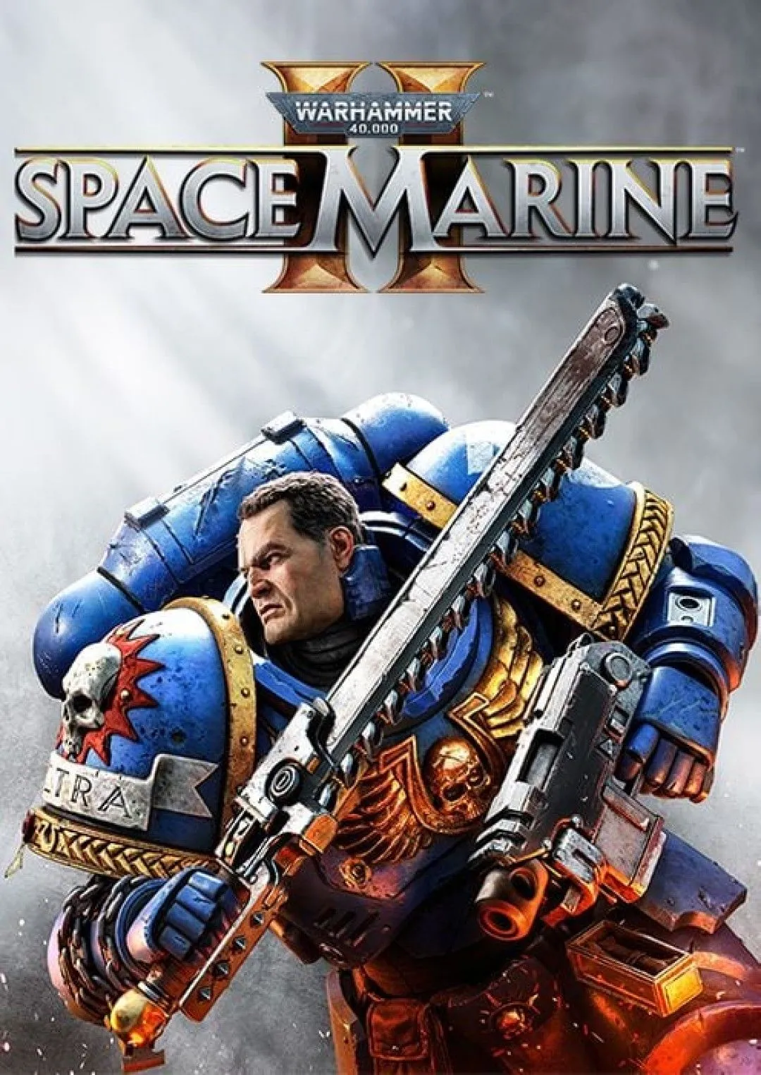 Ảnh bìa game Warhammer 40,000: Space Marine II với chiến binh Space Marine