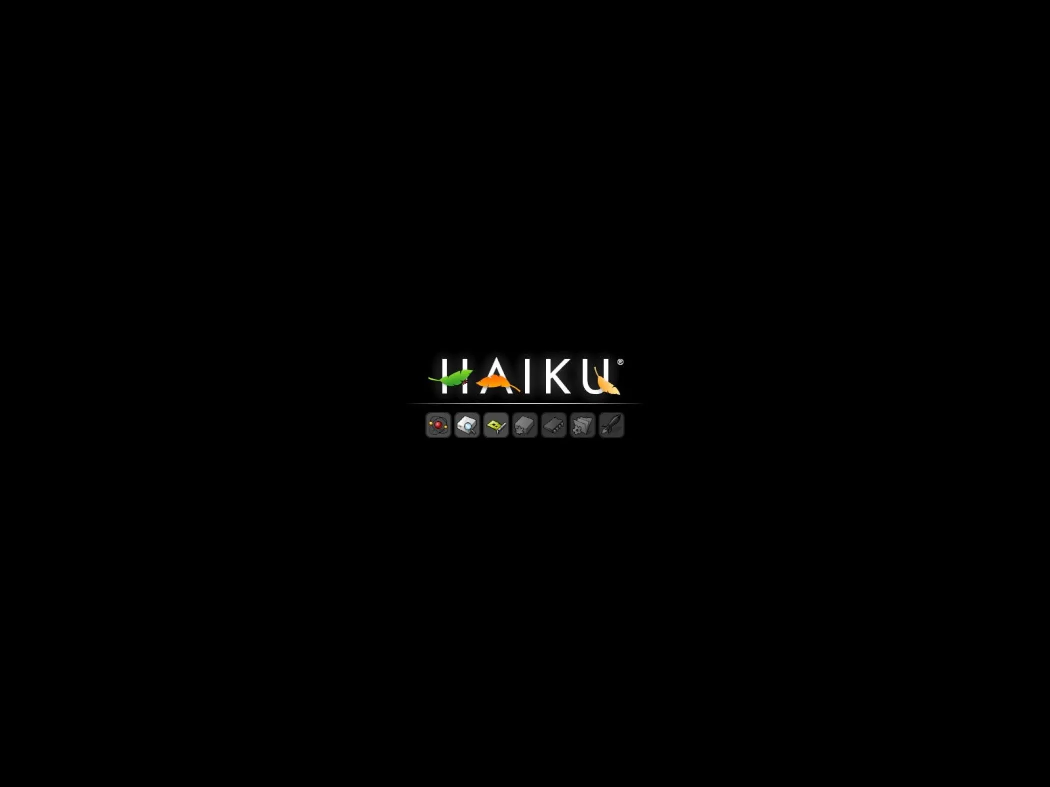 Ảnh chụp màn hình bộ tải khởi động (bootloader) của Haiku OS trong quá trình cài đặt