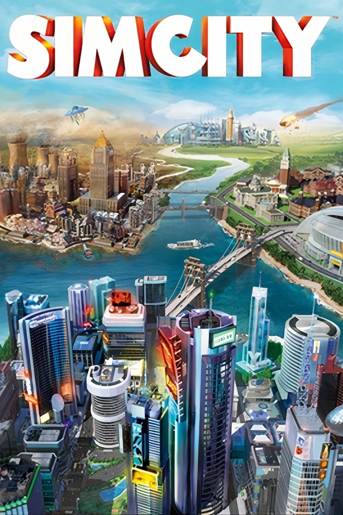 Ảnh chụp màn hình cảnh xây dựng thành phố trong SimCity (2013)
