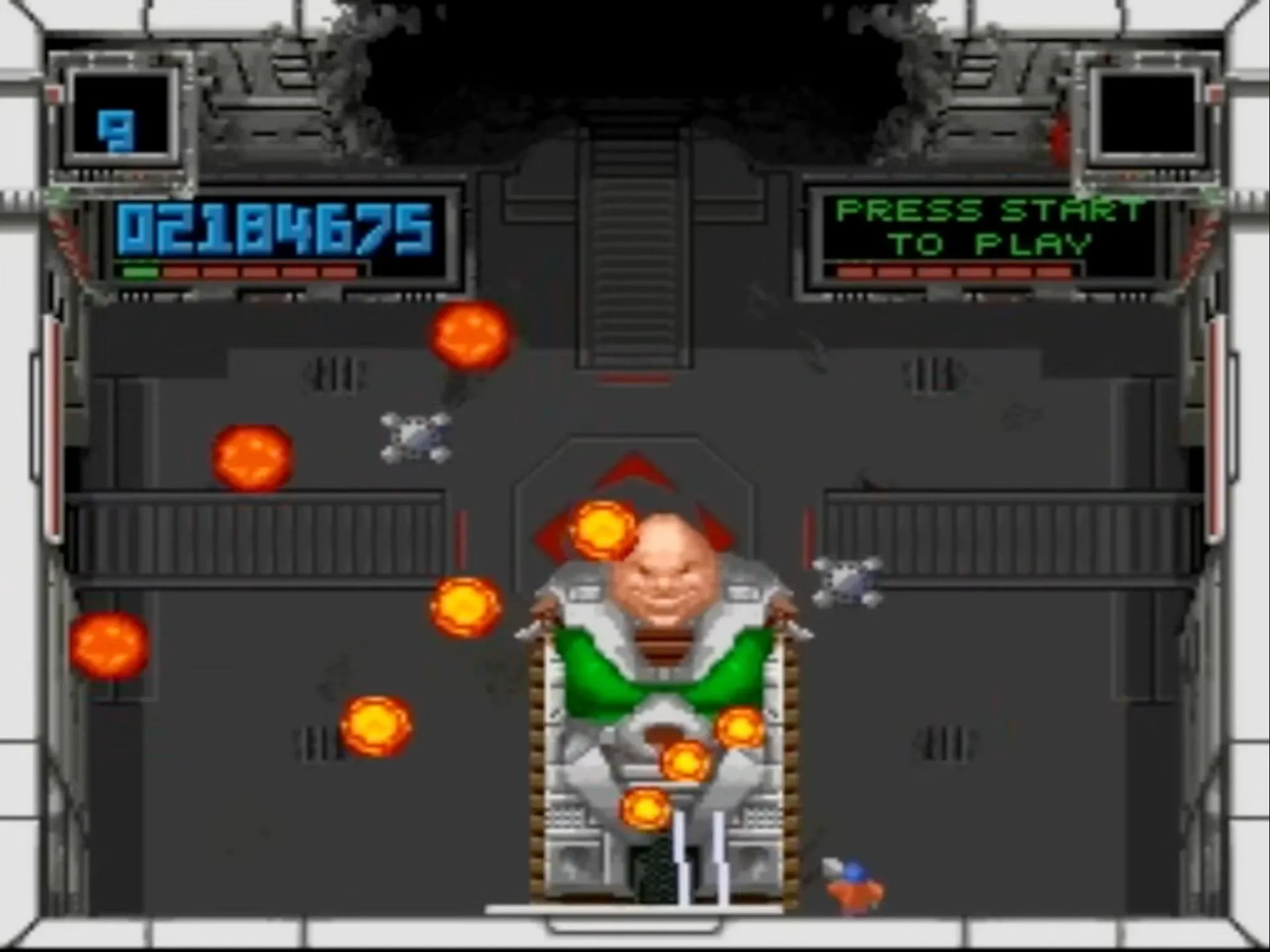 Ảnh chụp màn hình gameplay của tựa game Super Smash TV trên SNES