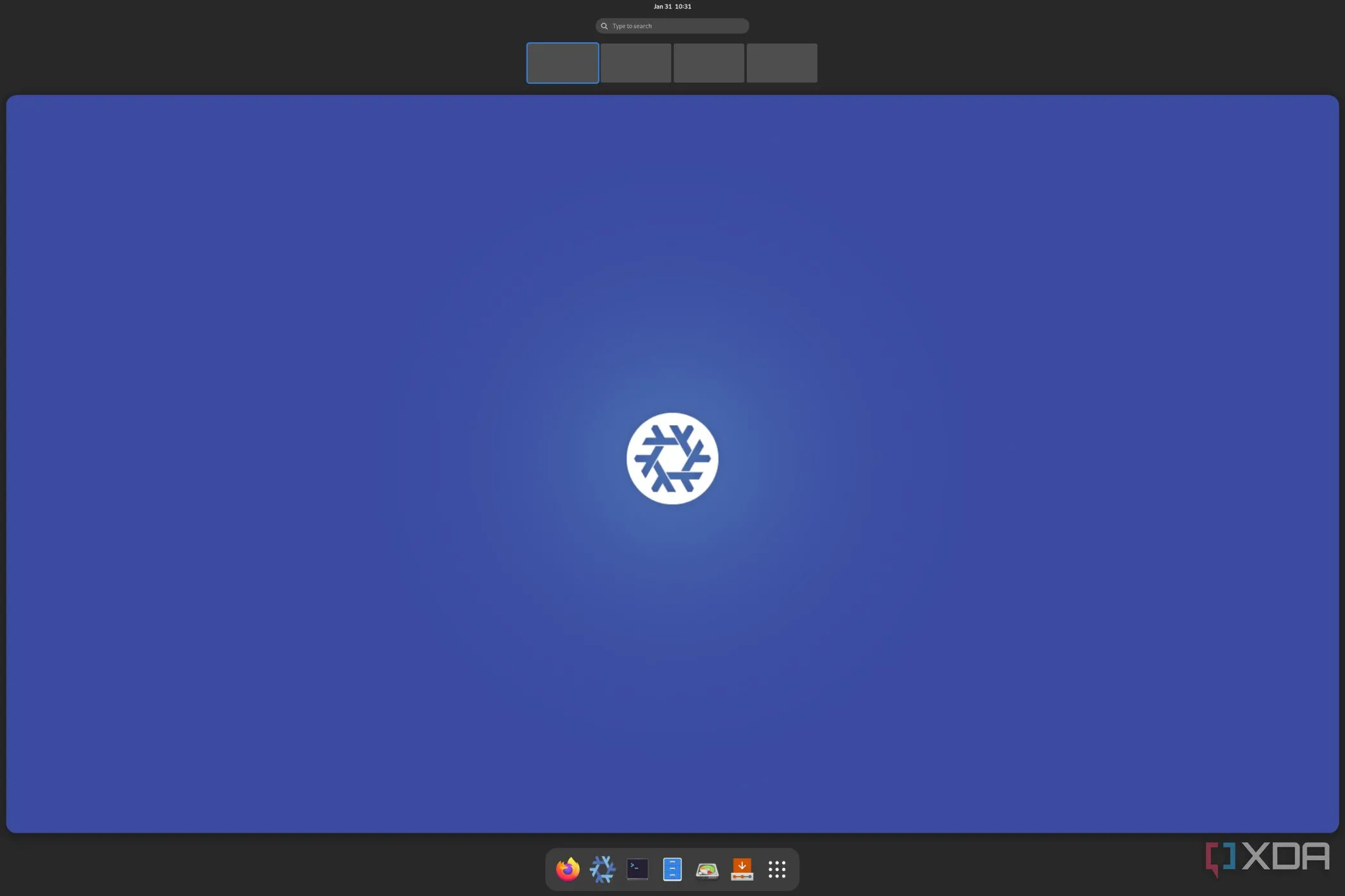 Ảnh chụp màn hình NixOS với môi trường desktop tối giản và hiệu quả