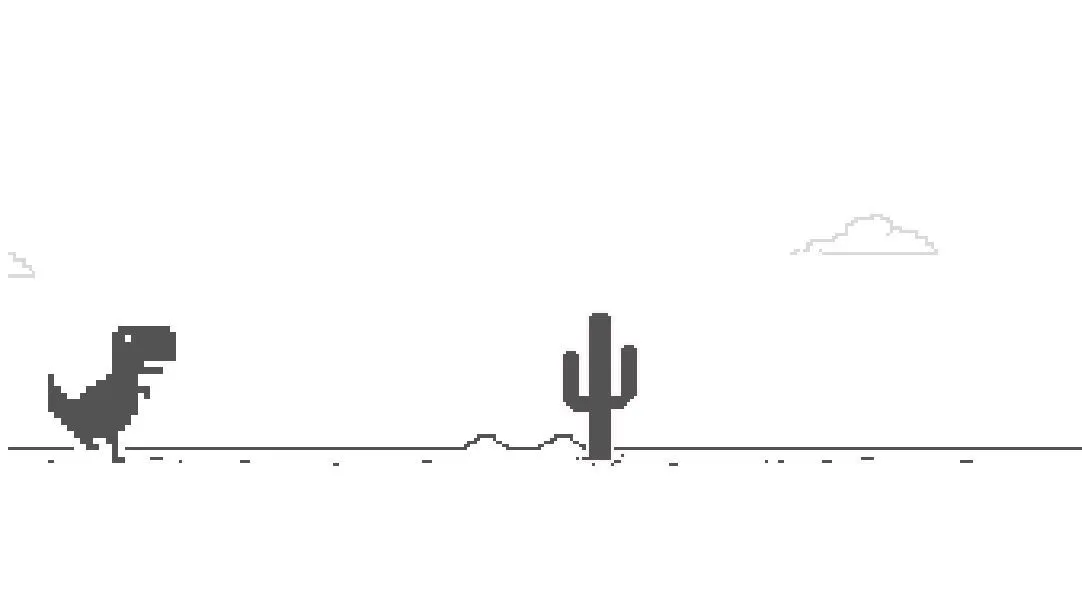 Ảnh chụp màn hình trò chơi khủng long Dinosaur Game của Google Chrome
