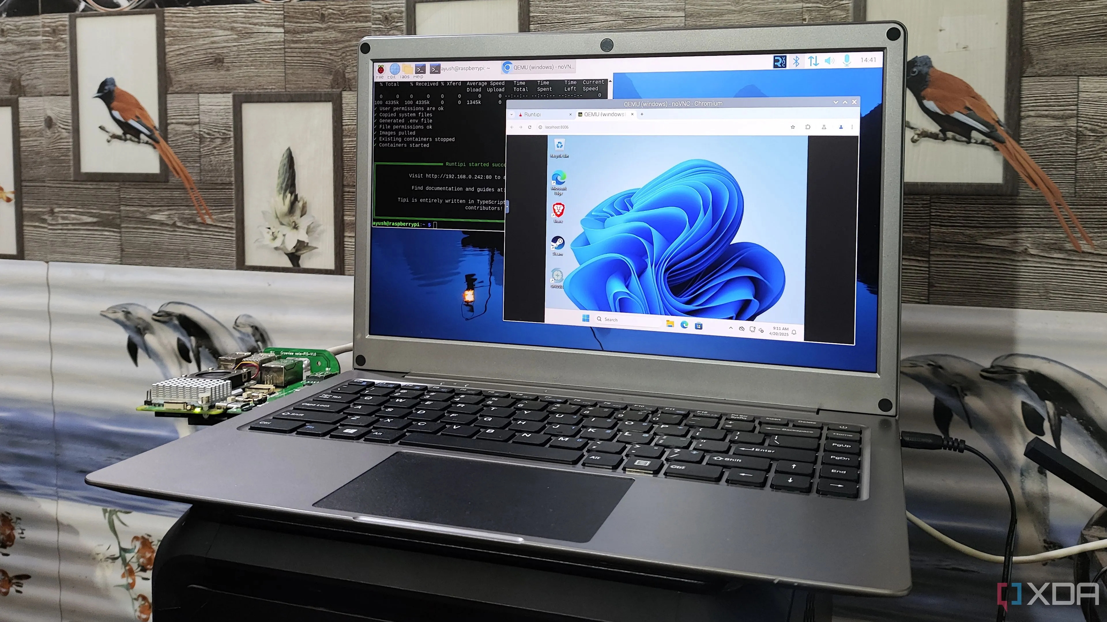 Ảnh minh họa chạy Windows 11 trong môi trường container trên Raspberry Pi