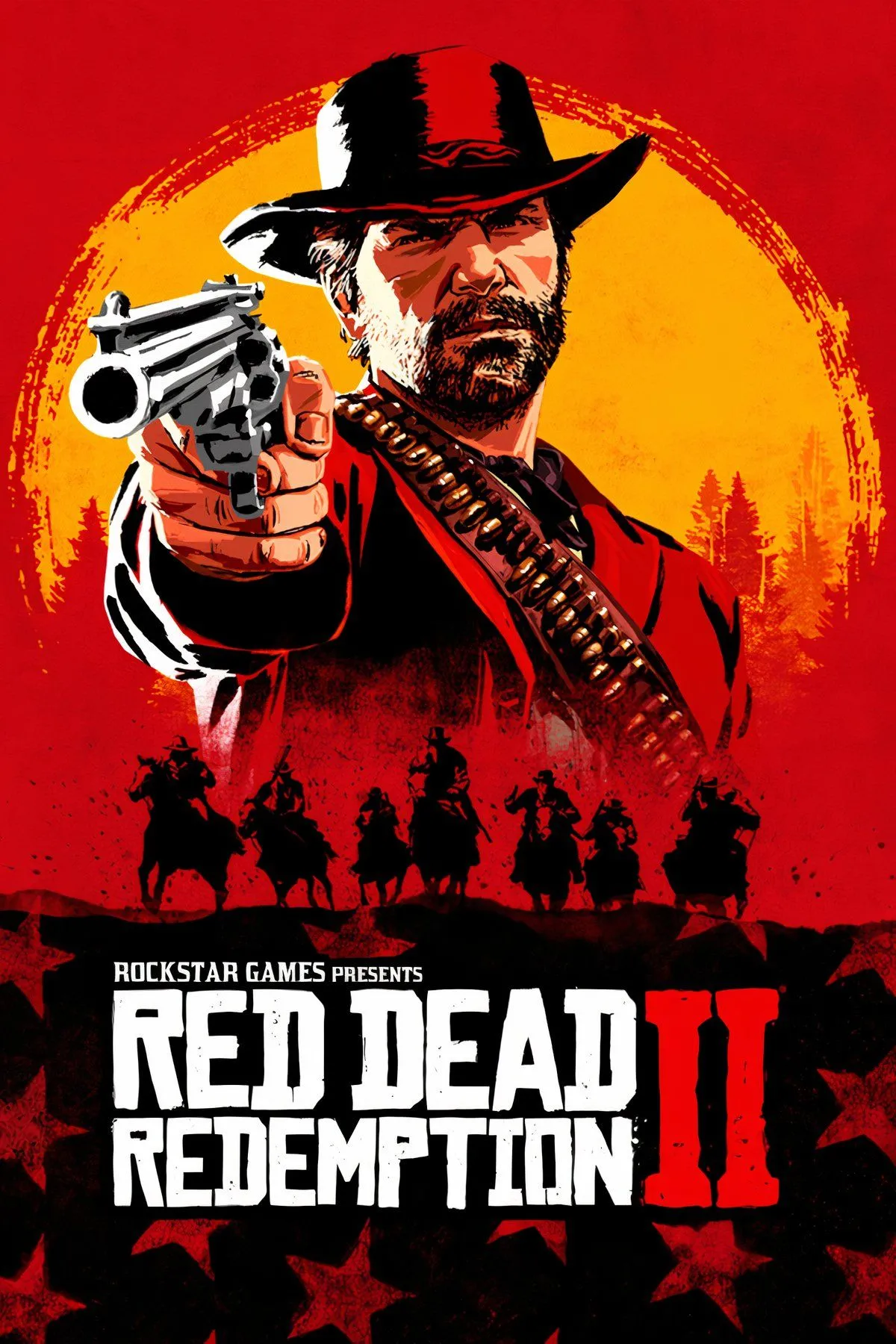 Arthur Morgan cưỡi ngựa qua phong cảnh miền Tây hoang dã trong Red Dead Redemption 2.