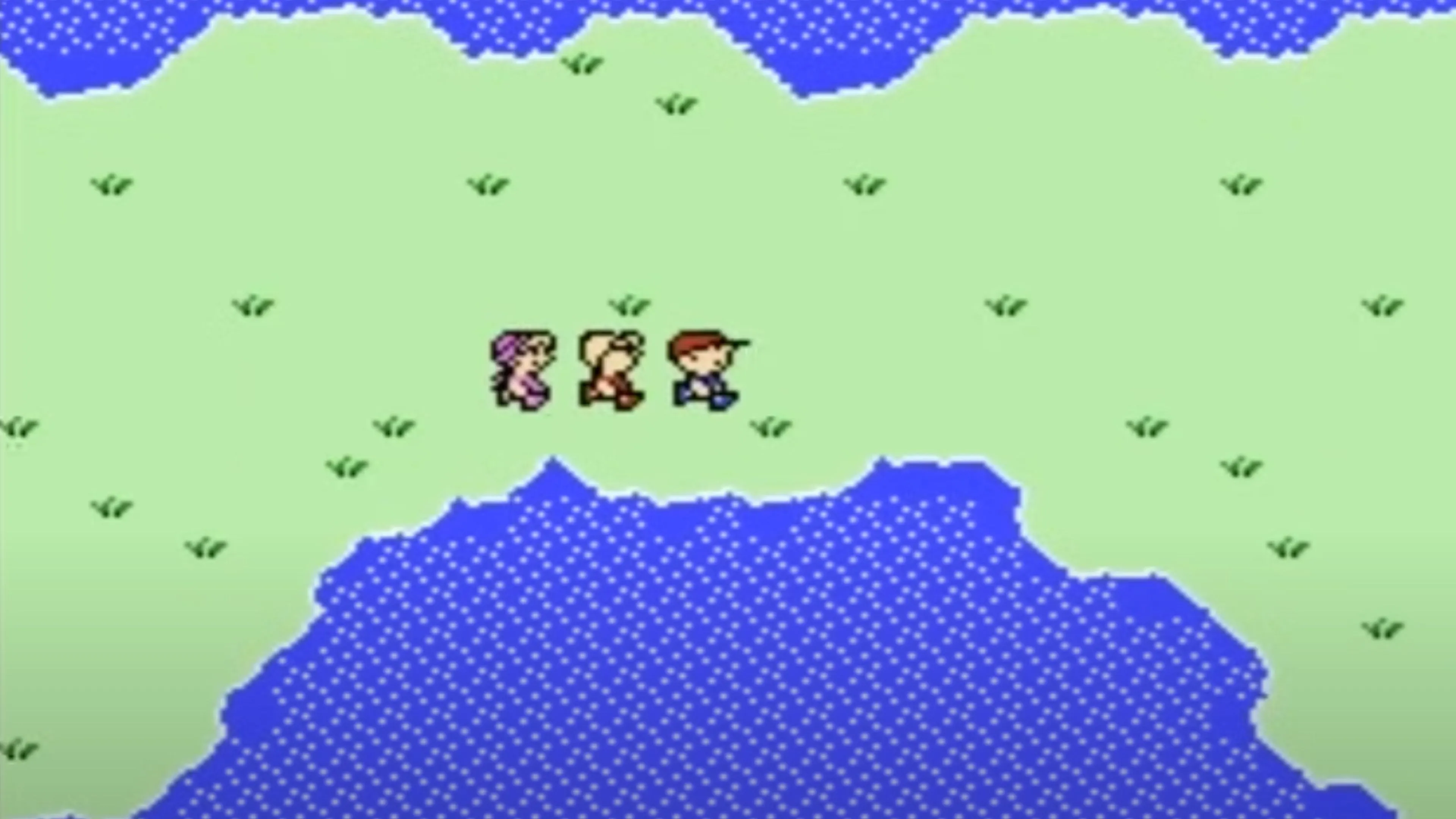 Ba nhân vật chính khám phá thế giới trong game Earthbound Beginnings