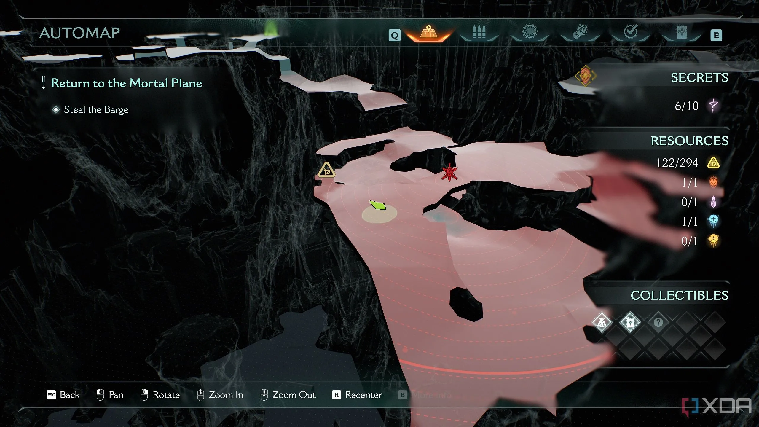 Bản đồ 3D chỉ vị trí cây xương trong Chapter 19 Doom: The Dark Ages