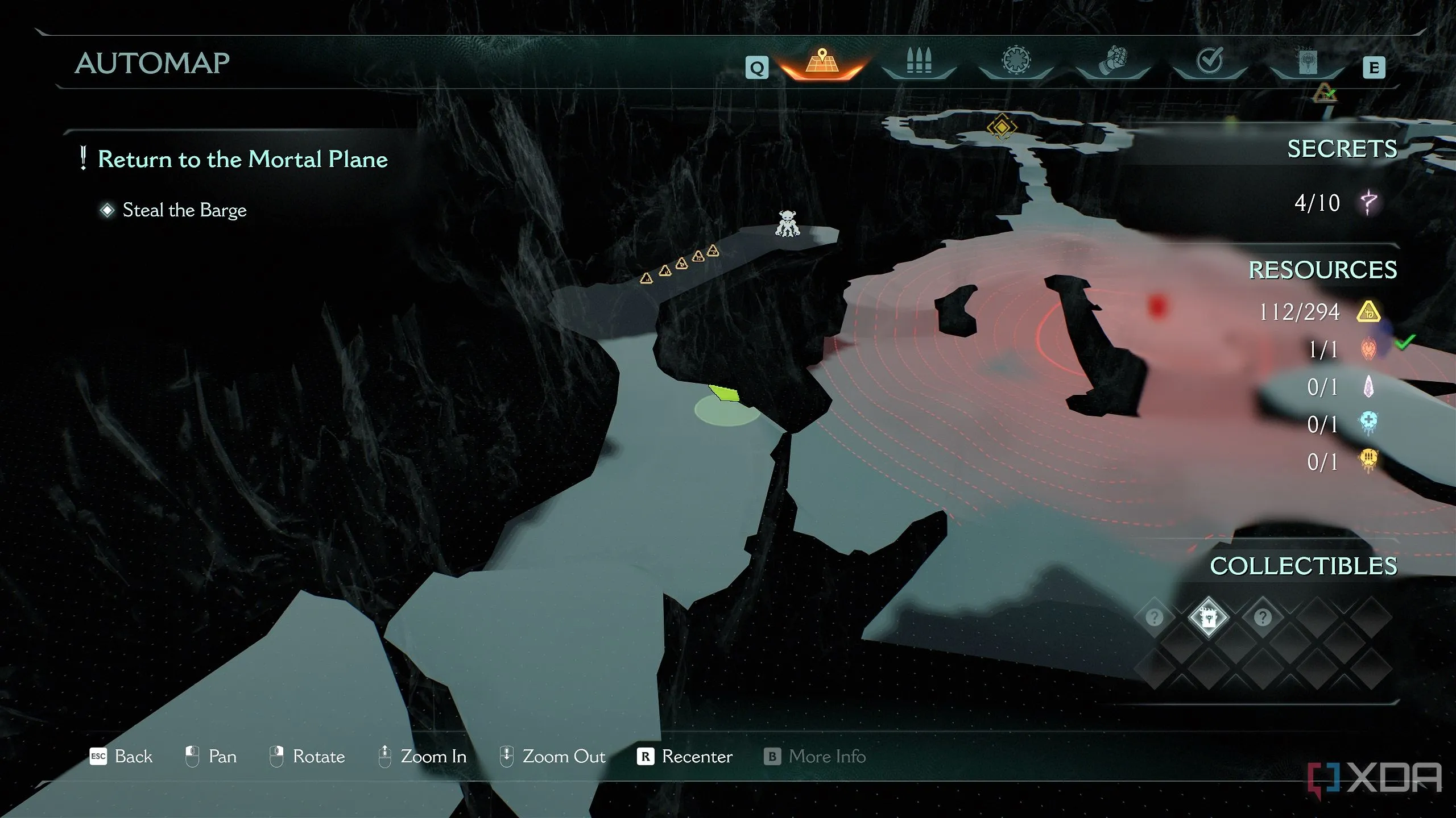 Bản đồ 3D chỉ vị trí cửa khóa màu xanh trong Chapter 19 Doom: The Dark Ages