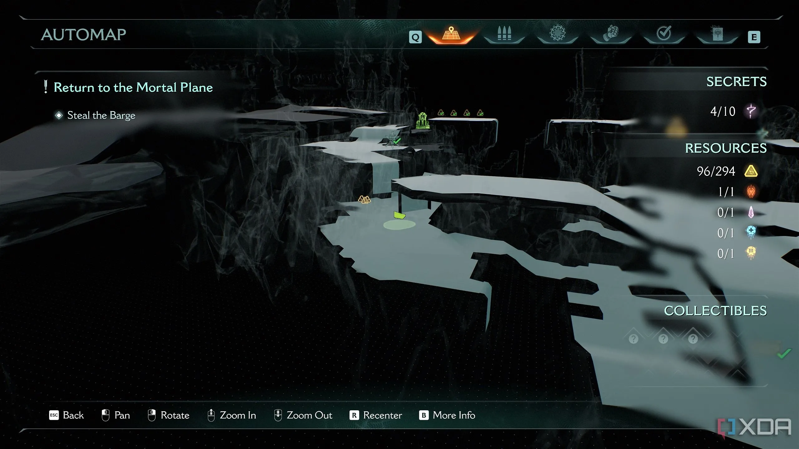 Bản đồ 3D chỉ vị trí hạ cánh sau bệ nhảy trong Chapter 19 Doom: The Dark Ages