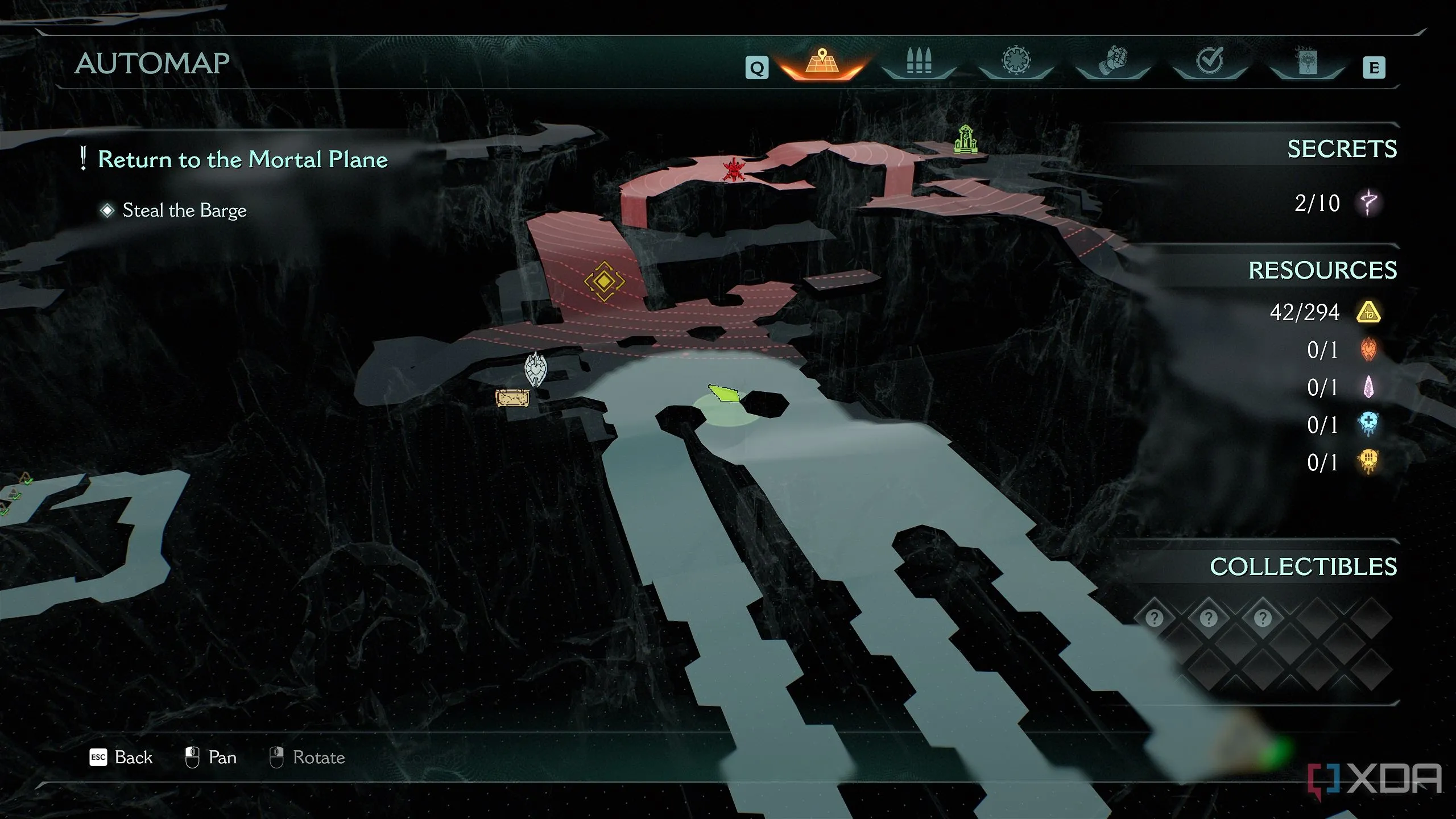 Bản đồ 3D chỉ vị trí Hồng ngọc và bẫy gai trần trong Chapter 19 Doom: The Dark Ages