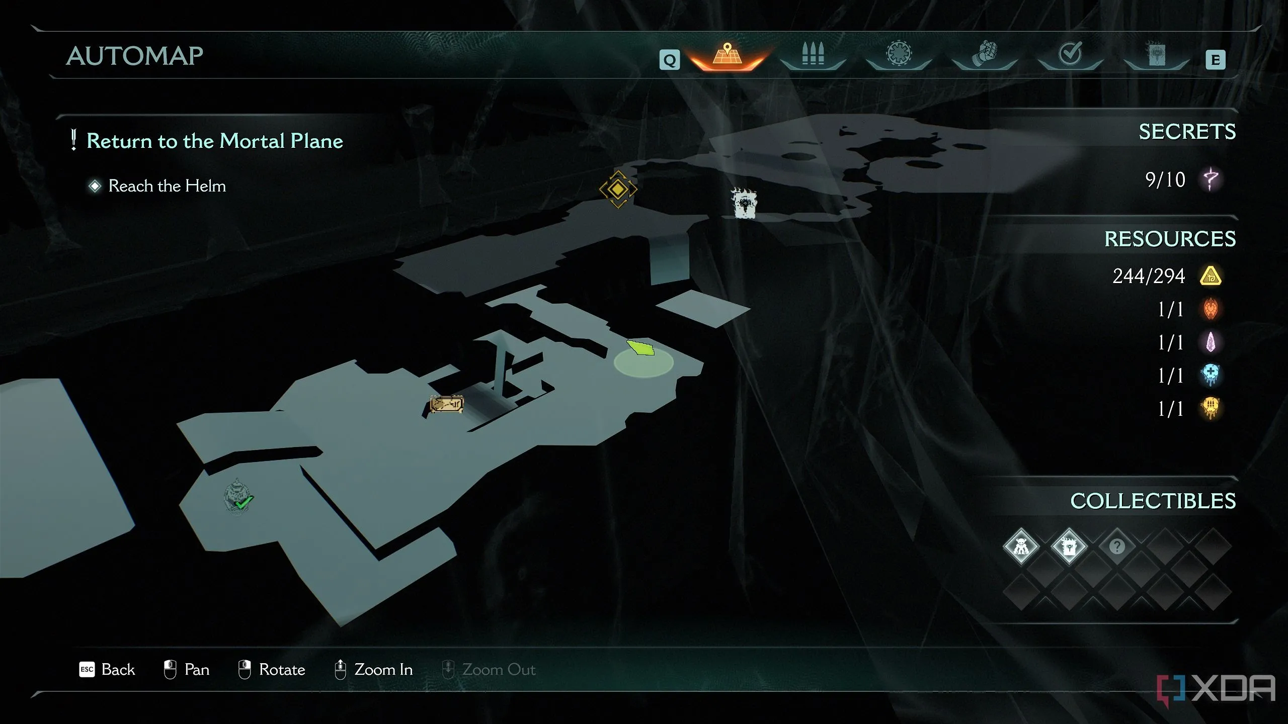 Bản đồ 3D chỉ vị trí hộp lớn có biểu tượng Shield Charge trong Chapter 19 Doom: The Dark Ages