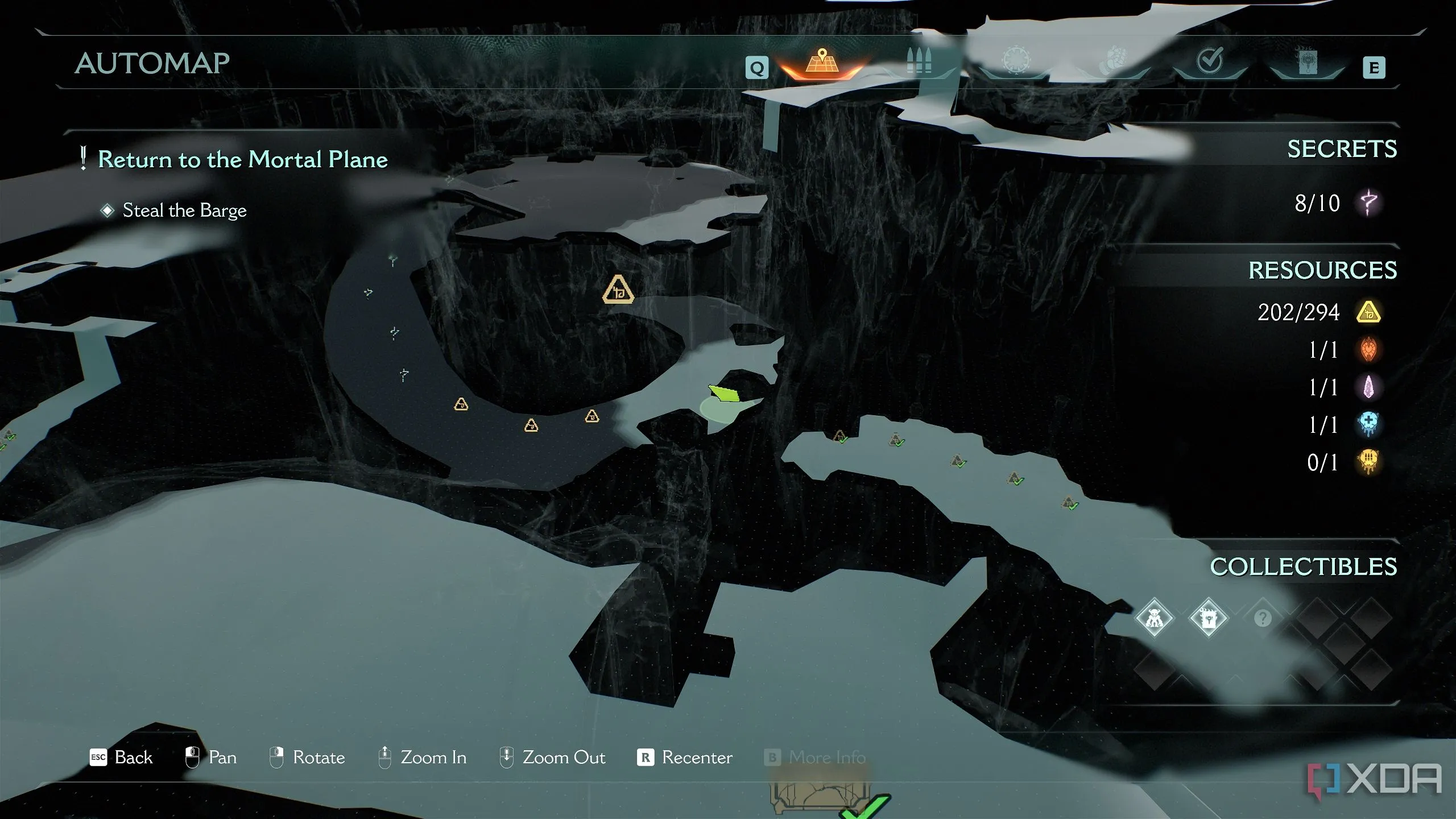 Bản đồ 3D chỉ vị trí lửa và vàng trong Chapter 19 Doom: The Dark Ages