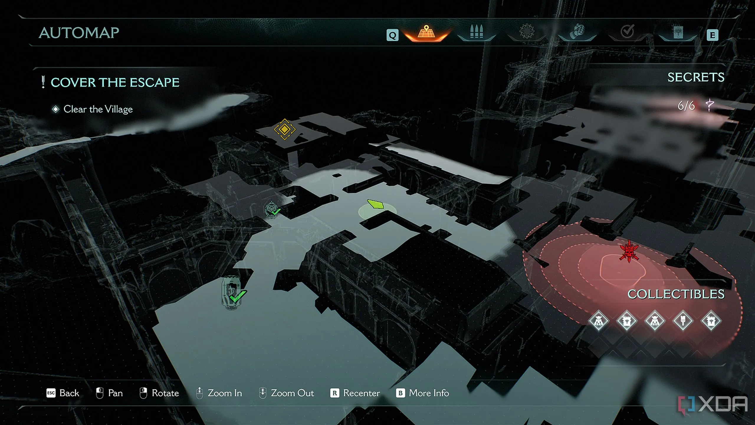 Bản đồ 3D hiển thị khu vực tuyến tính của Làng Khalim trong Doom The Dark Ages