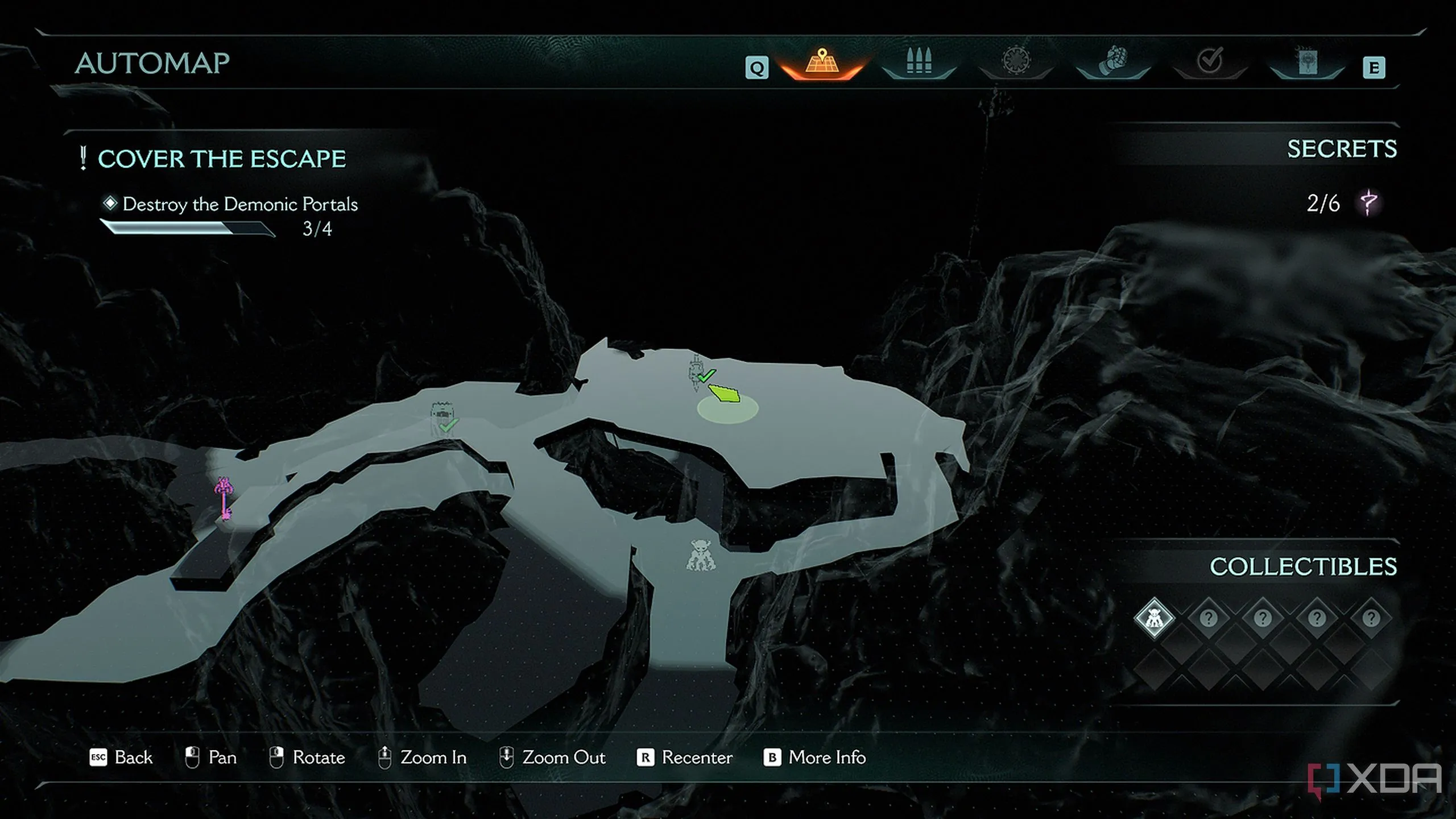 Bản đồ 3D hiển thị vị trí cần tìm Purple Keycard gần cần cẩu trong Làng Khalim